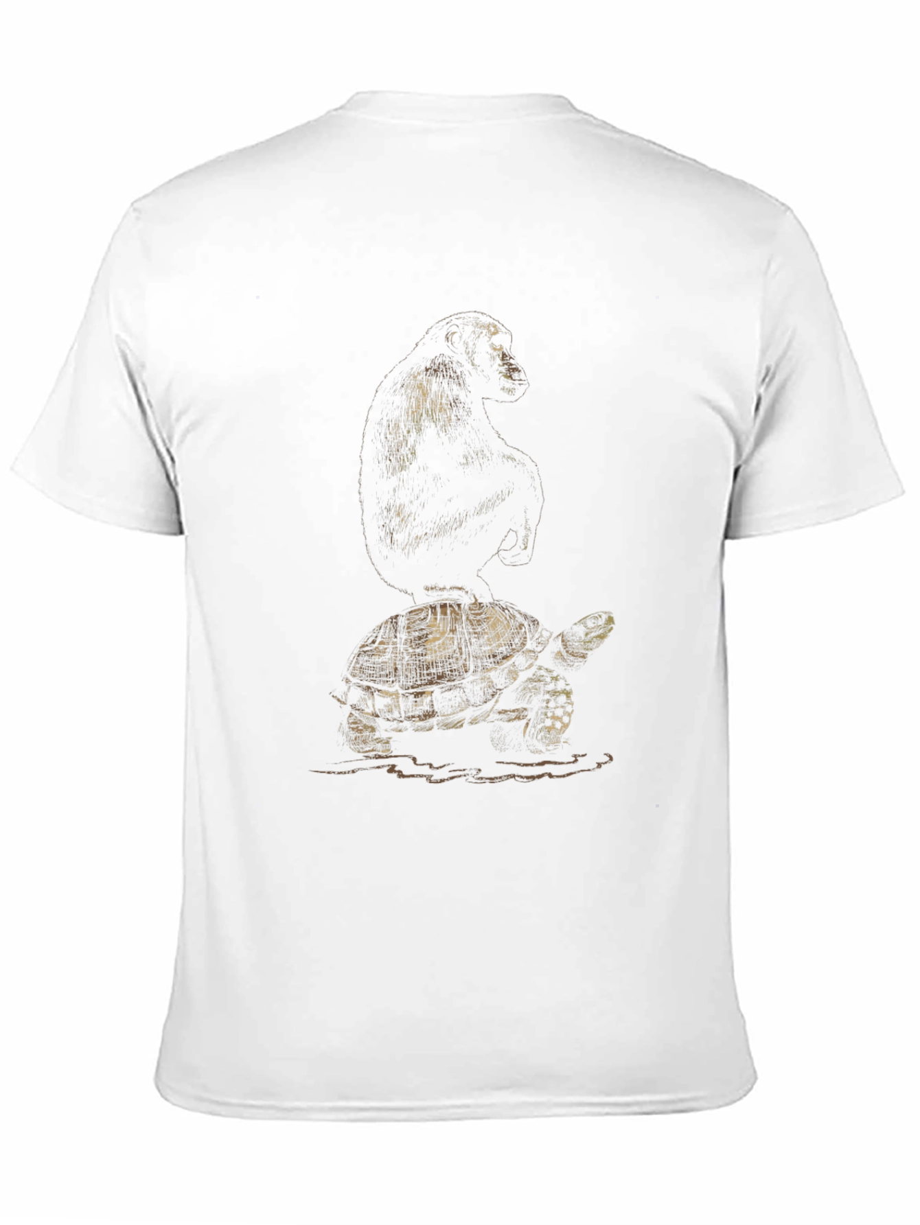 Chimp Riding Turtle Graphic Tee