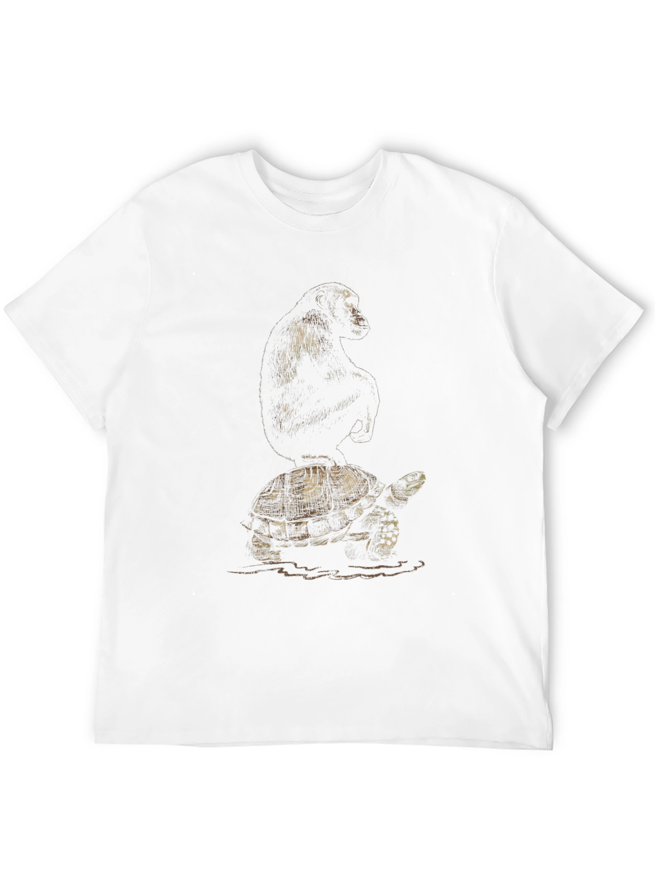 Chimp Riding Turtle Graphic Tee