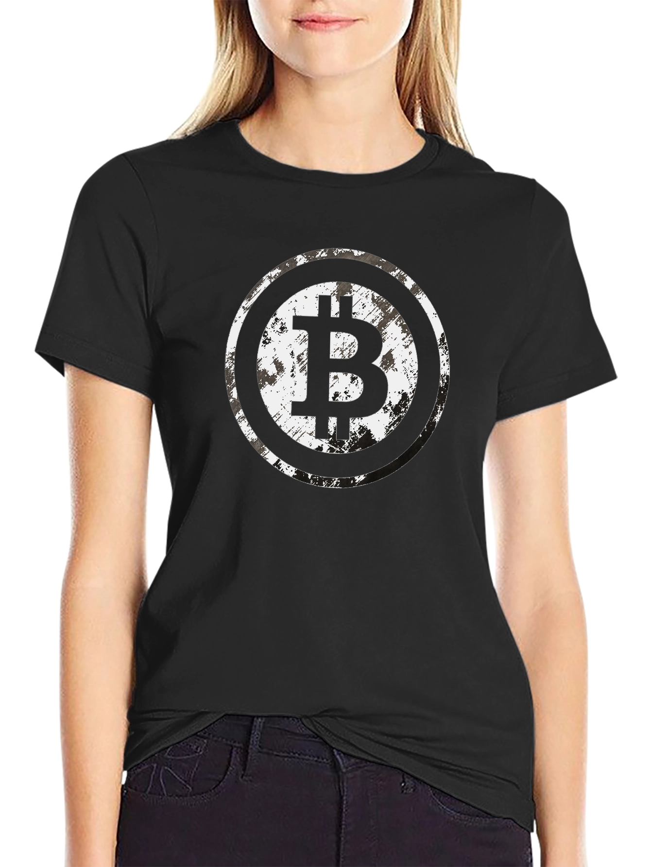Bitcoin Symbol Graphic Black T-Shirt