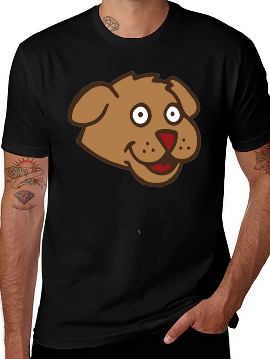 Cartoon Dog Graphic Tee - Mens Black T-Shirt