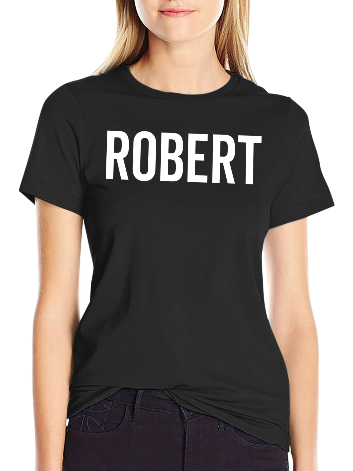 Robert Name T-Shirt - Black Crew Neck Tee