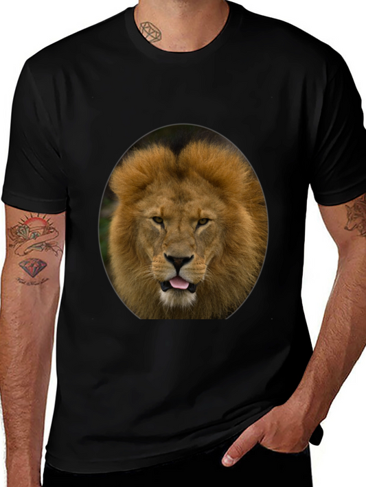 Lion Graphic Tee - Bold Animal Print T-Shirt