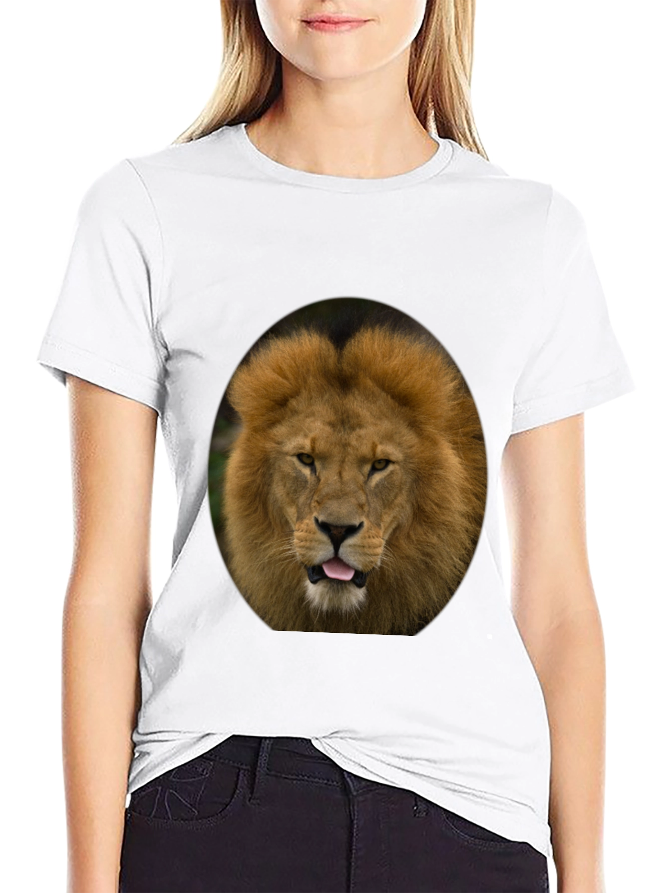 Lion Graphic Tee - Bold Animal Print T-Shirt