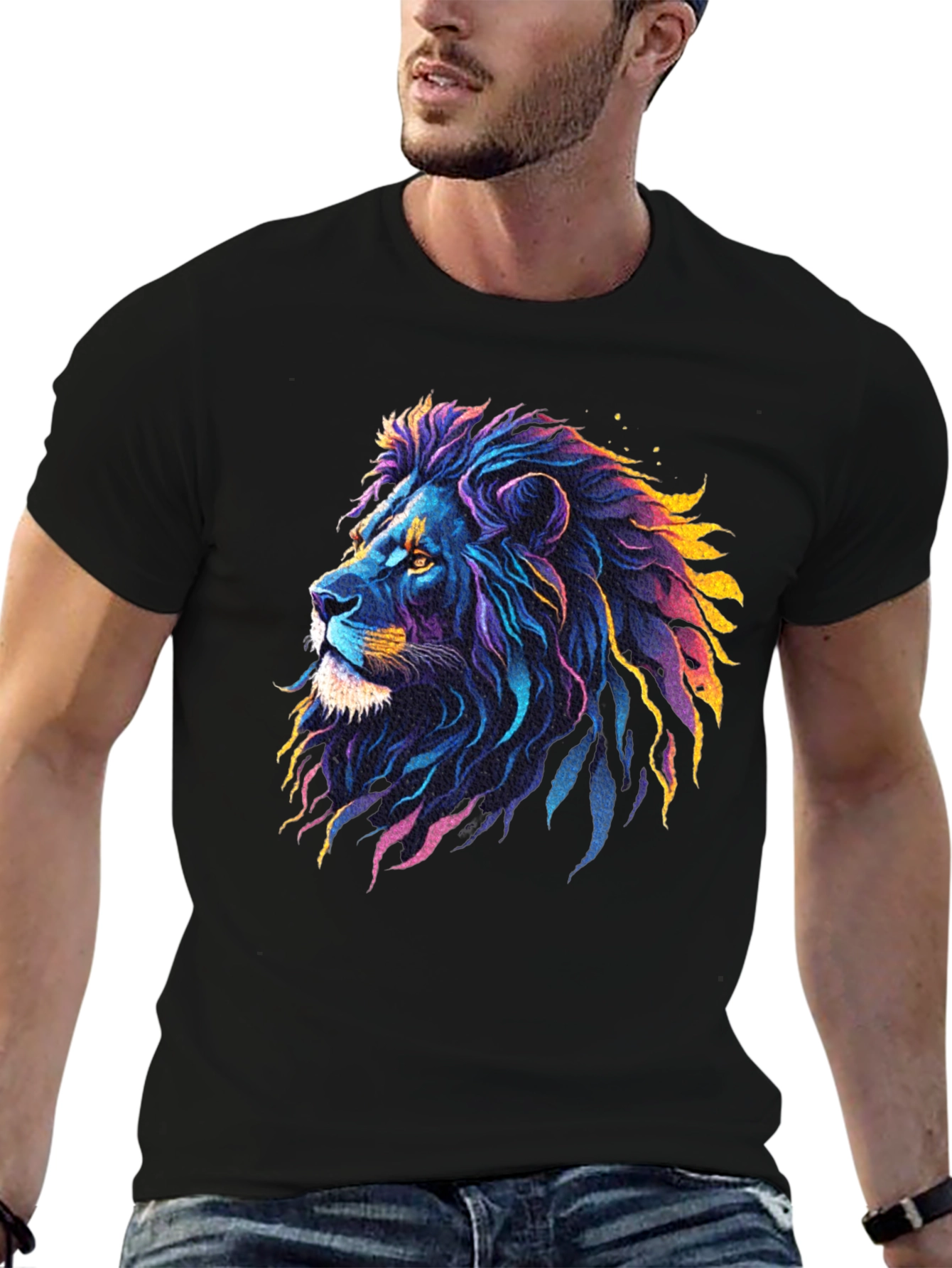 Vibrant Lion Graphic Tee - Bold Style