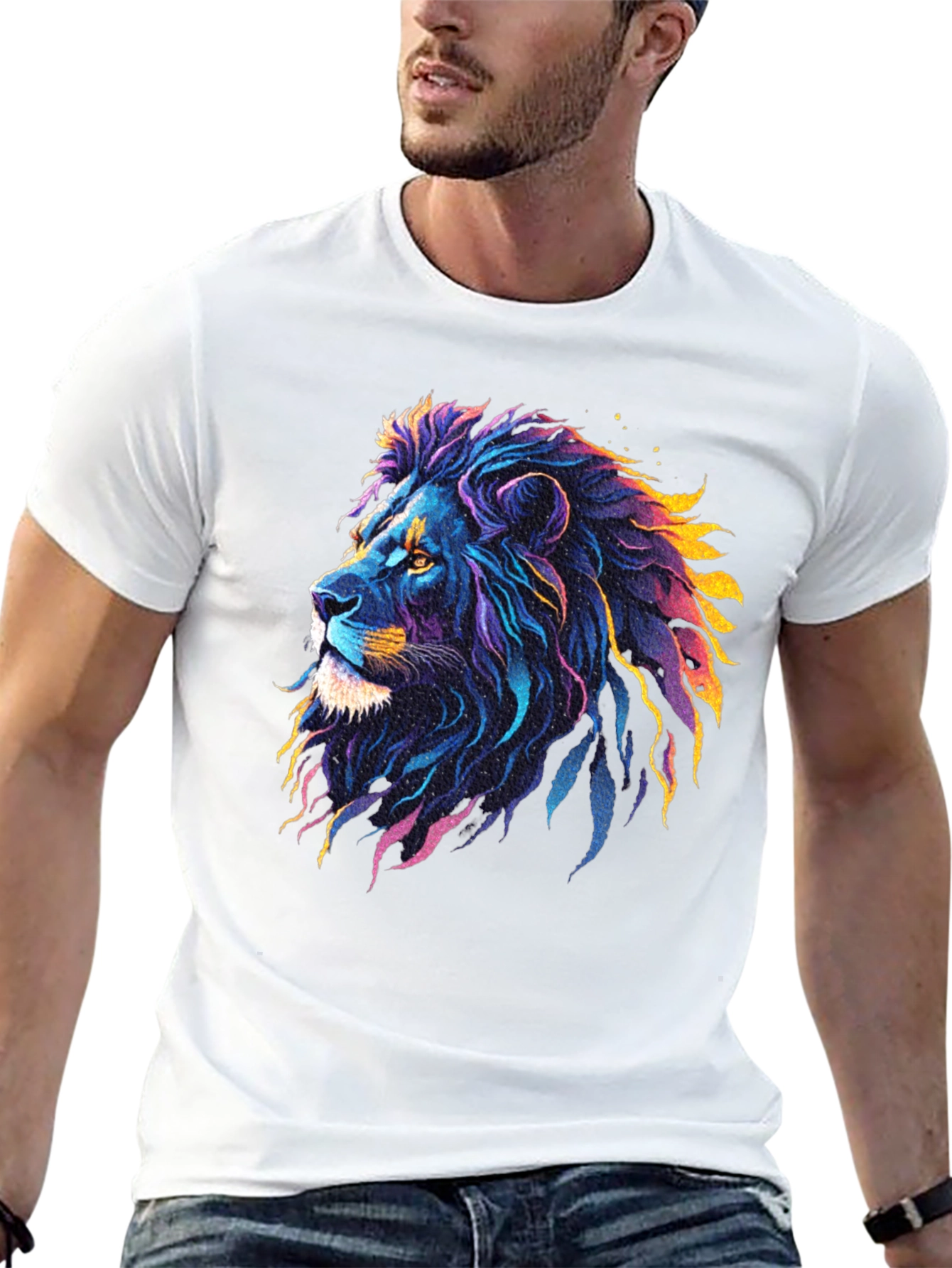 Vibrant Lion Graphic Tee - Bold Style