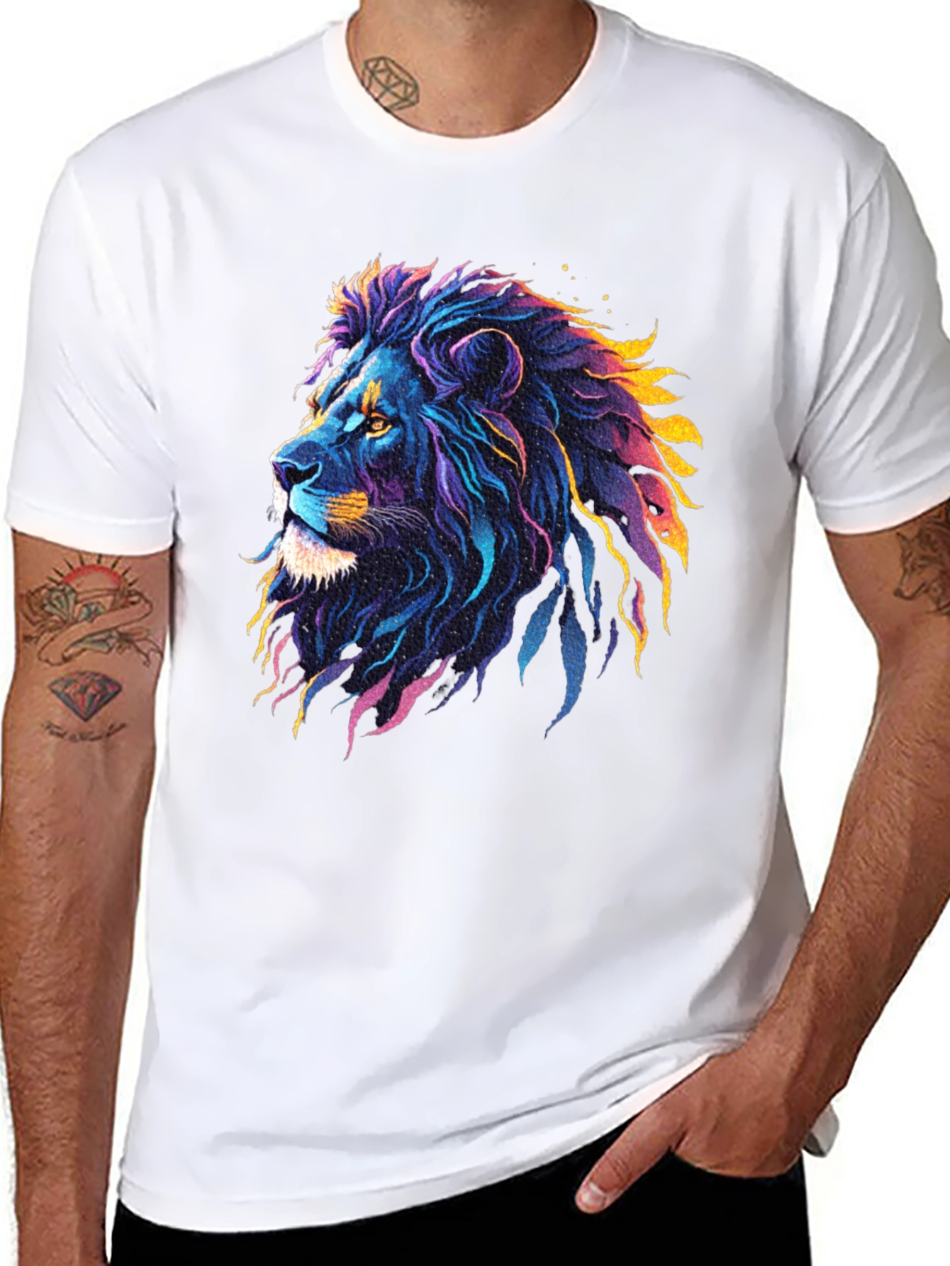 Vibrant Lion Graphic Tee - Bold Style
