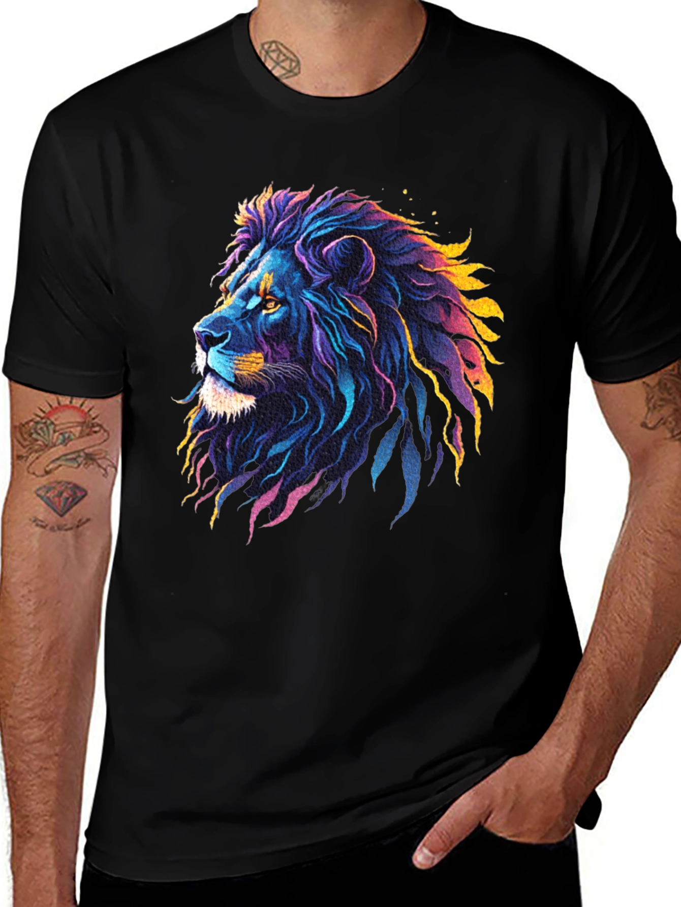 Vibrant Lion Graphic Tee - Bold Style