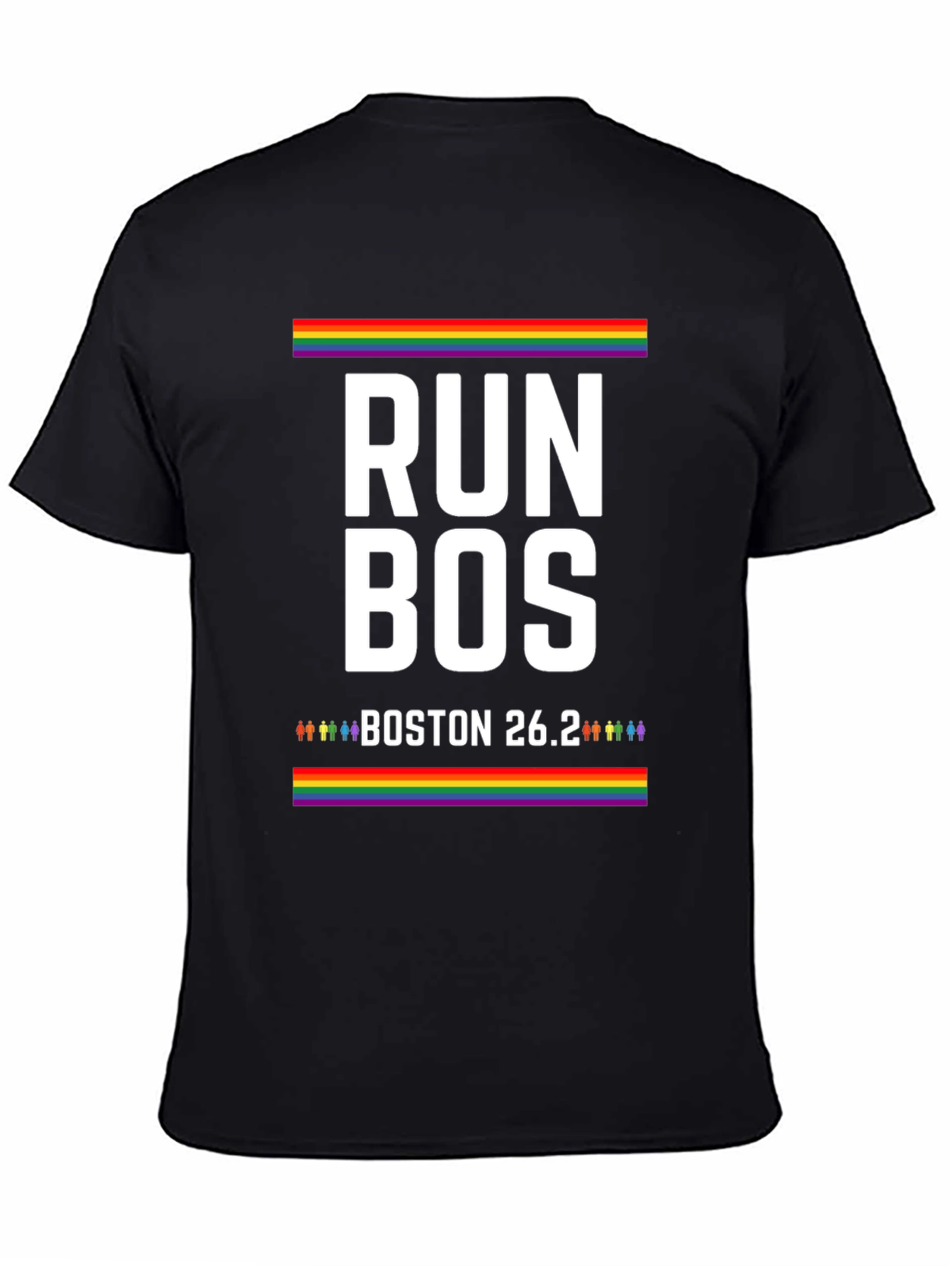 Run Bos Pride T-Shirt - Boston 26.2 Marathon LGBT
