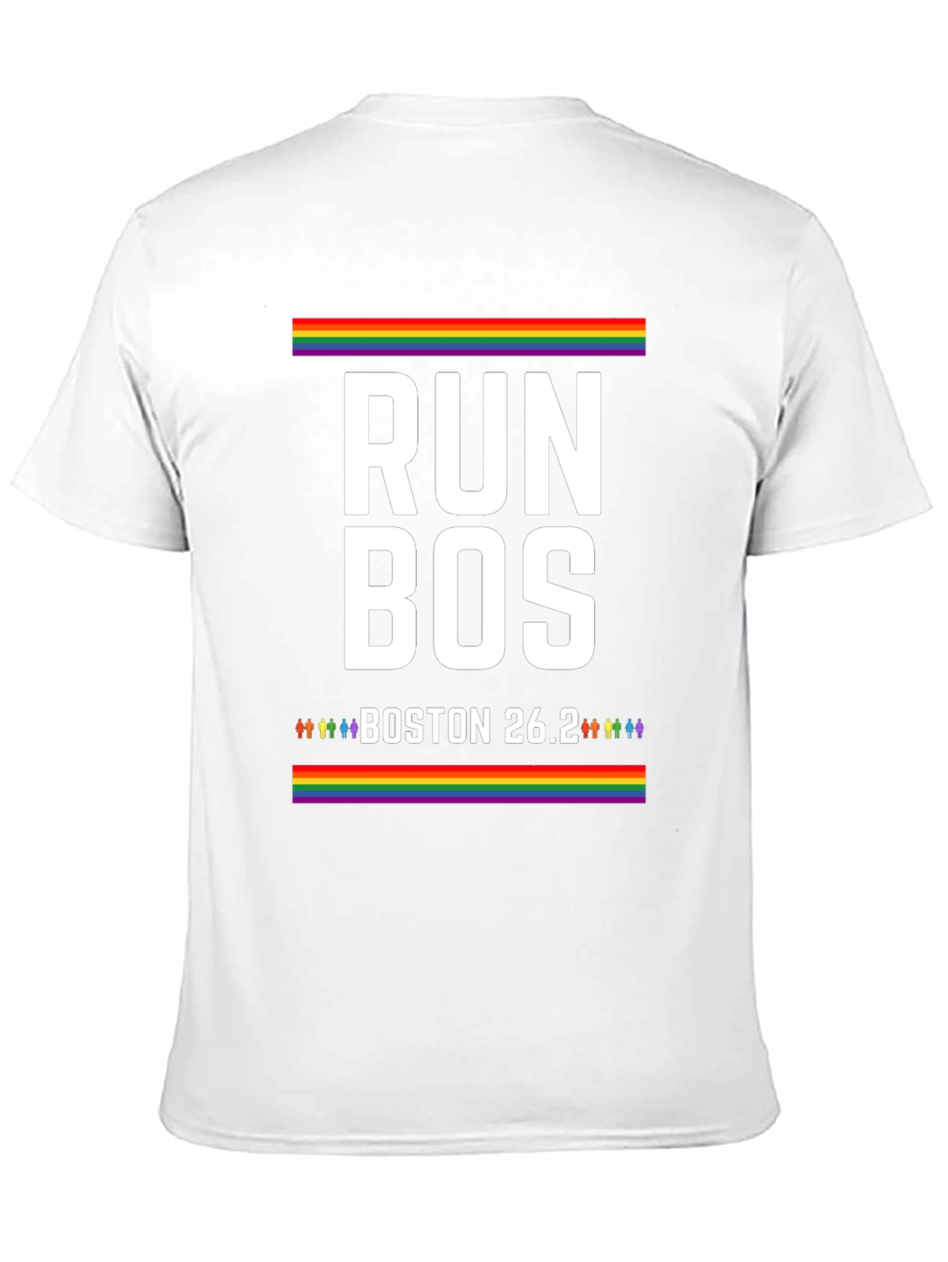 Run Bos Pride T-Shirt - Boston 26.2 Marathon LGBT