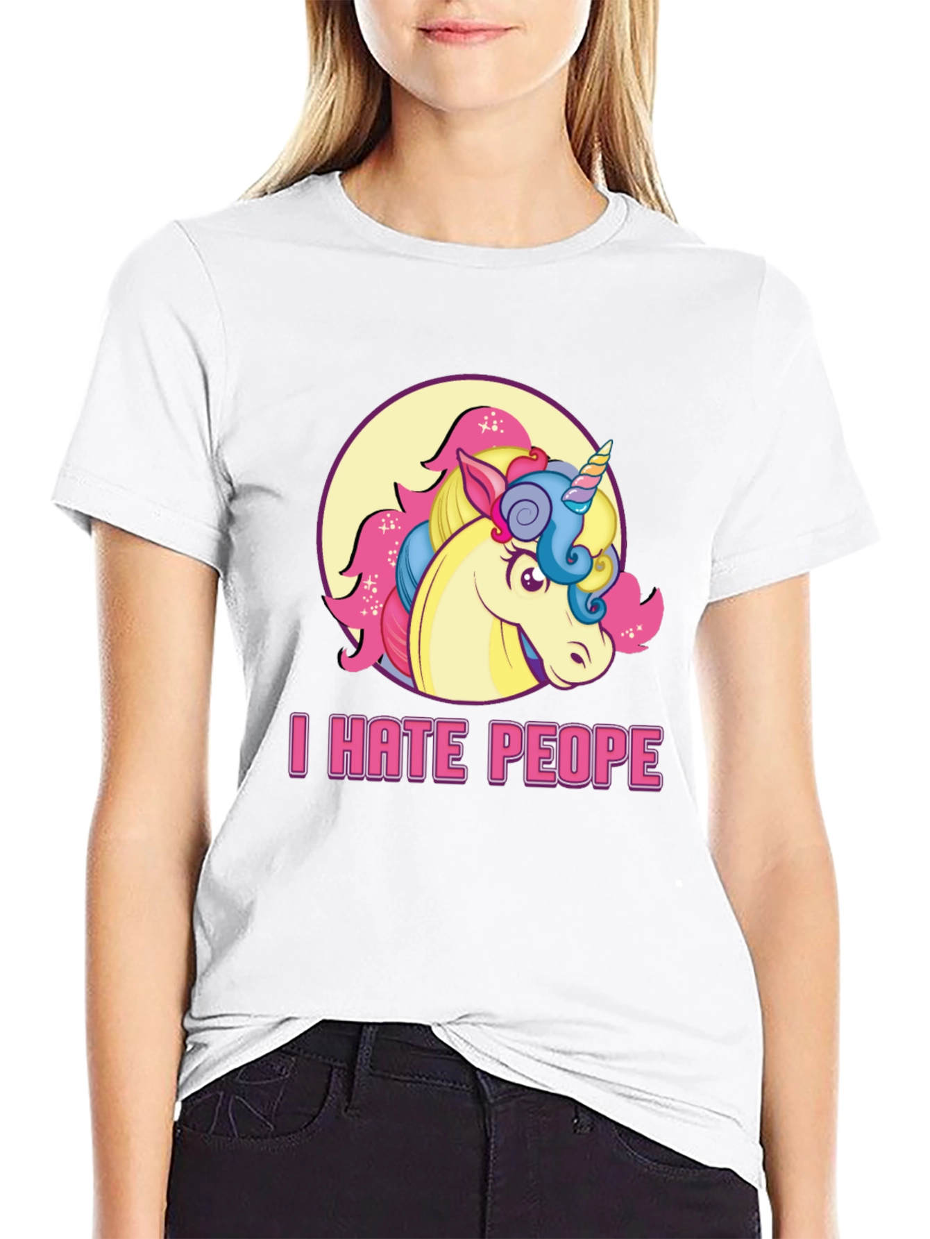 I Hate People Unicorn Graphic T-Shirt