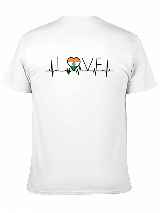 India Love Heartbeat Black T-Shirt