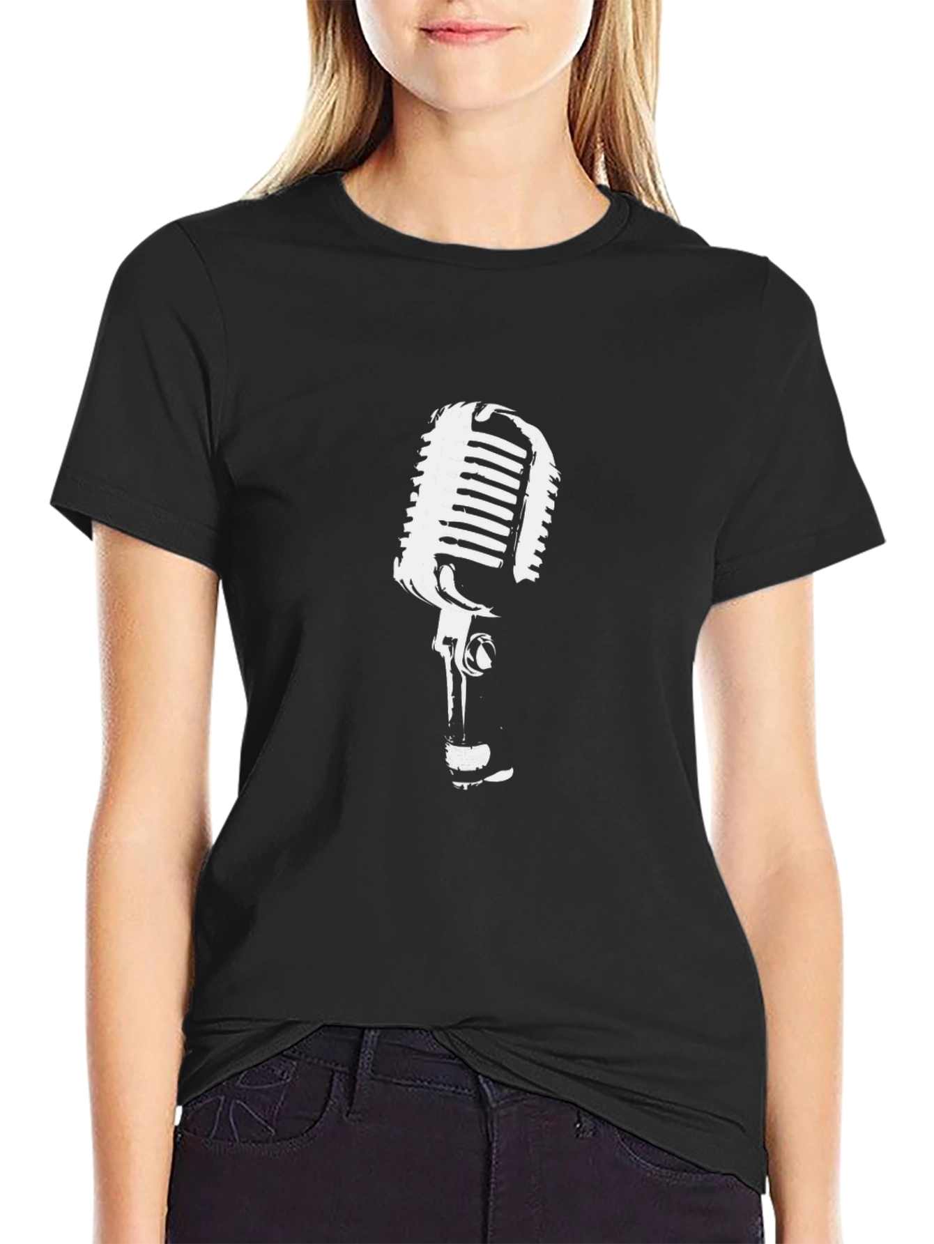 Retro Microphone Graphic Tee - Classic Cool