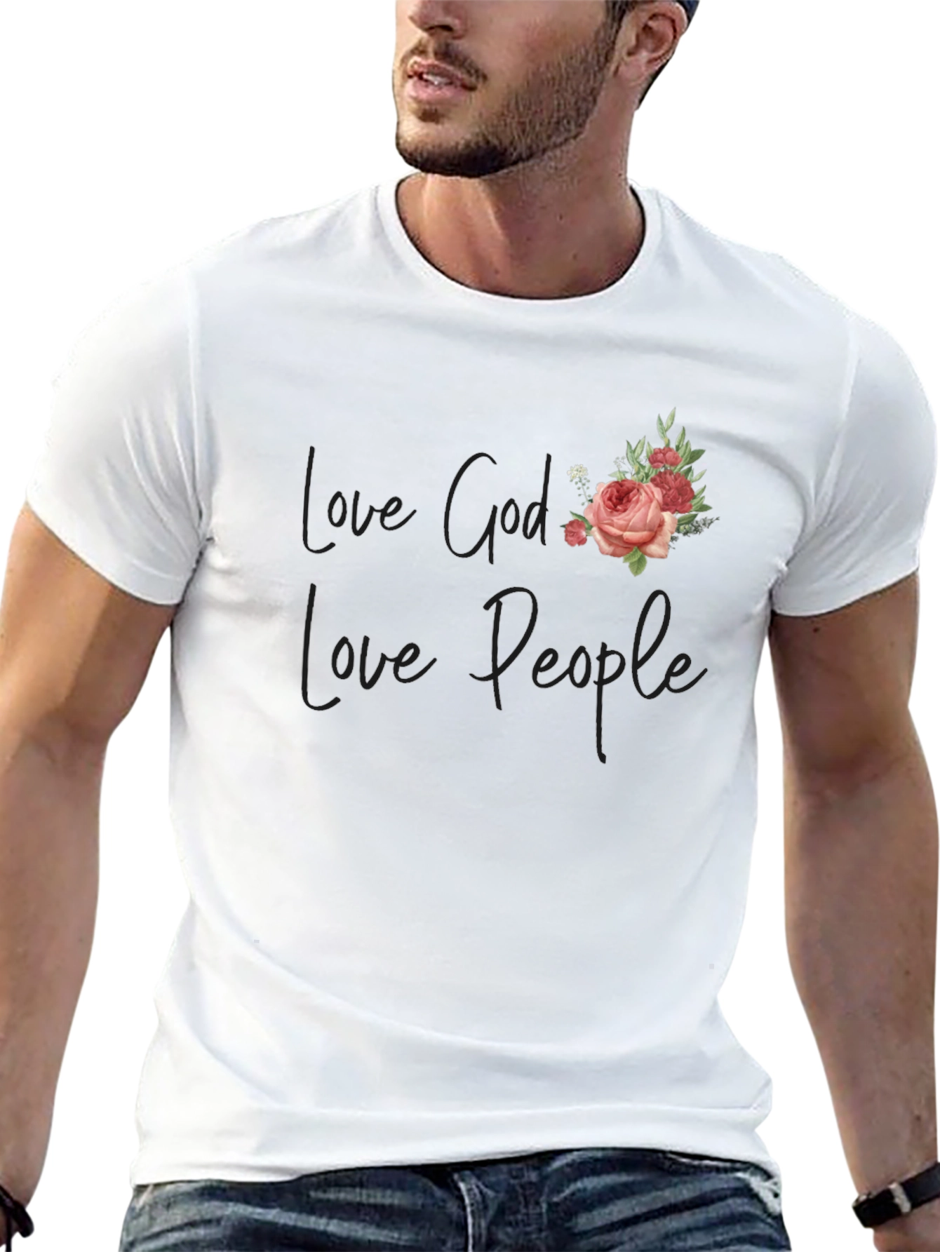 Love God Love People Floral Graphic Tee