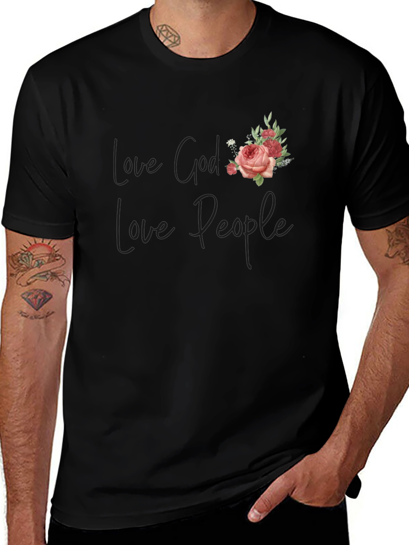 Love God Love People Floral Graphic Tee