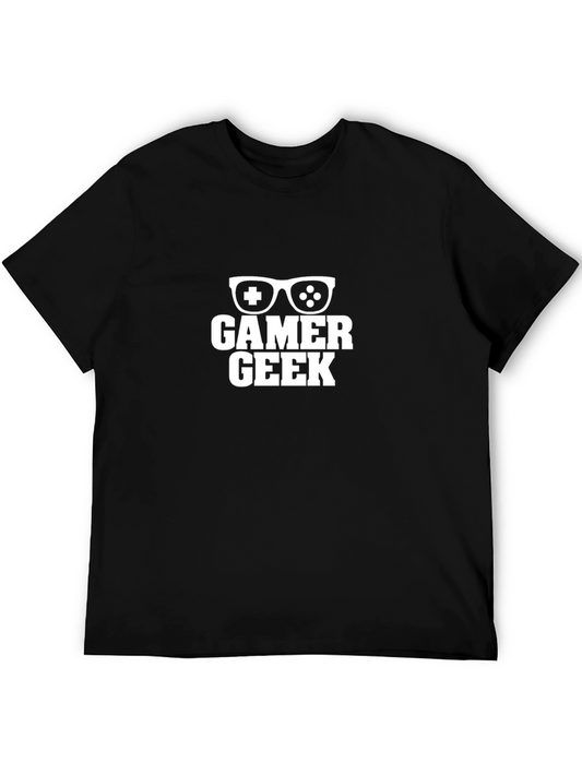 Gamer Geek Graphic T-Shirt - Black Cotton Blend