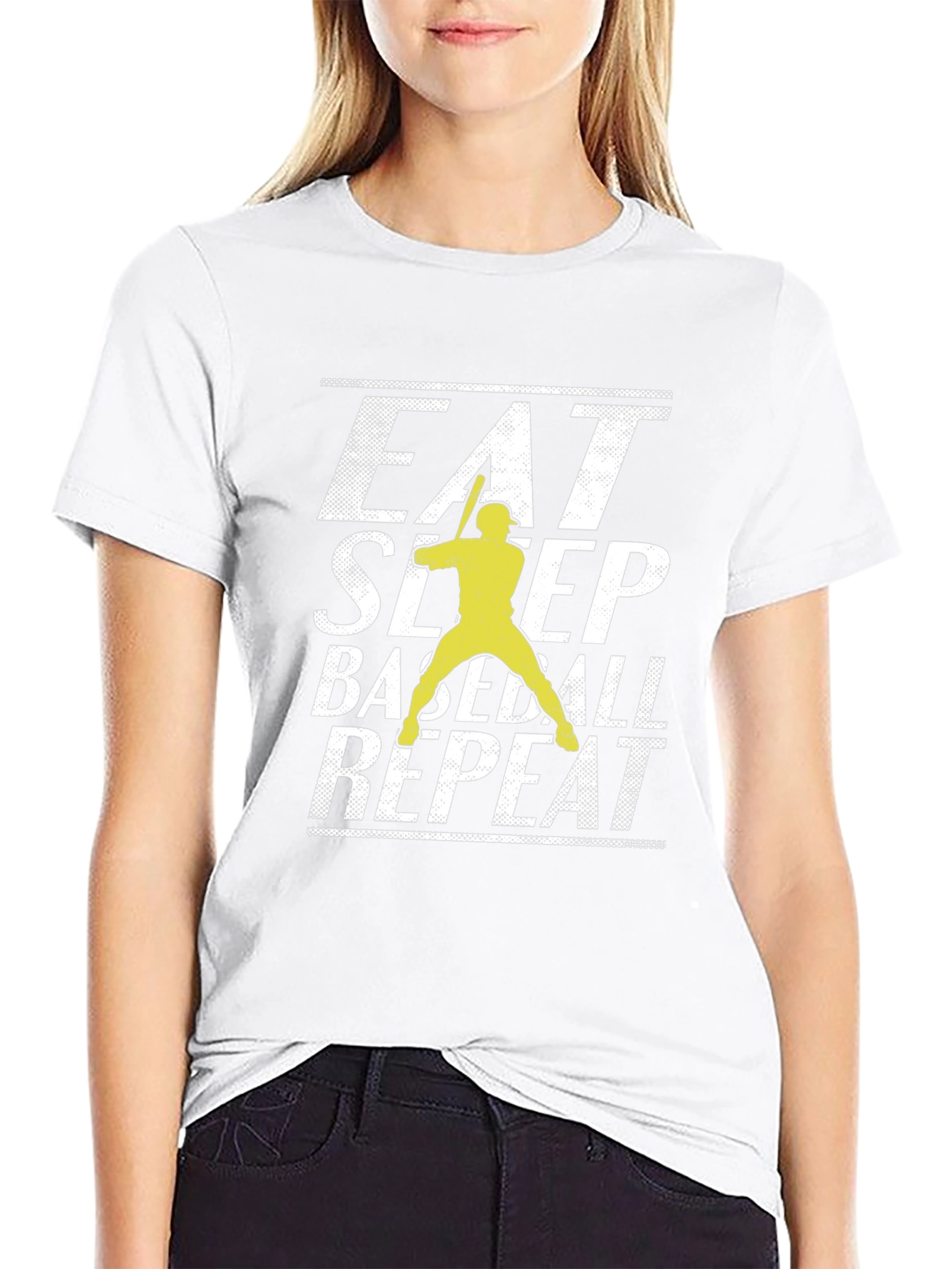 Eat Sleep Baseball Repeat Black T-Shirt