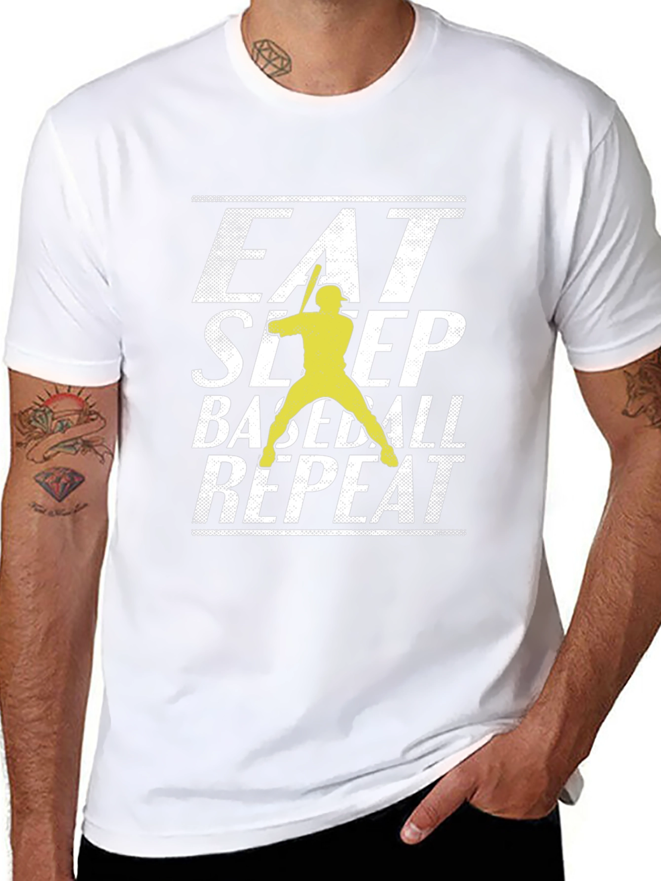Eat Sleep Baseball Repeat Black T-Shirt