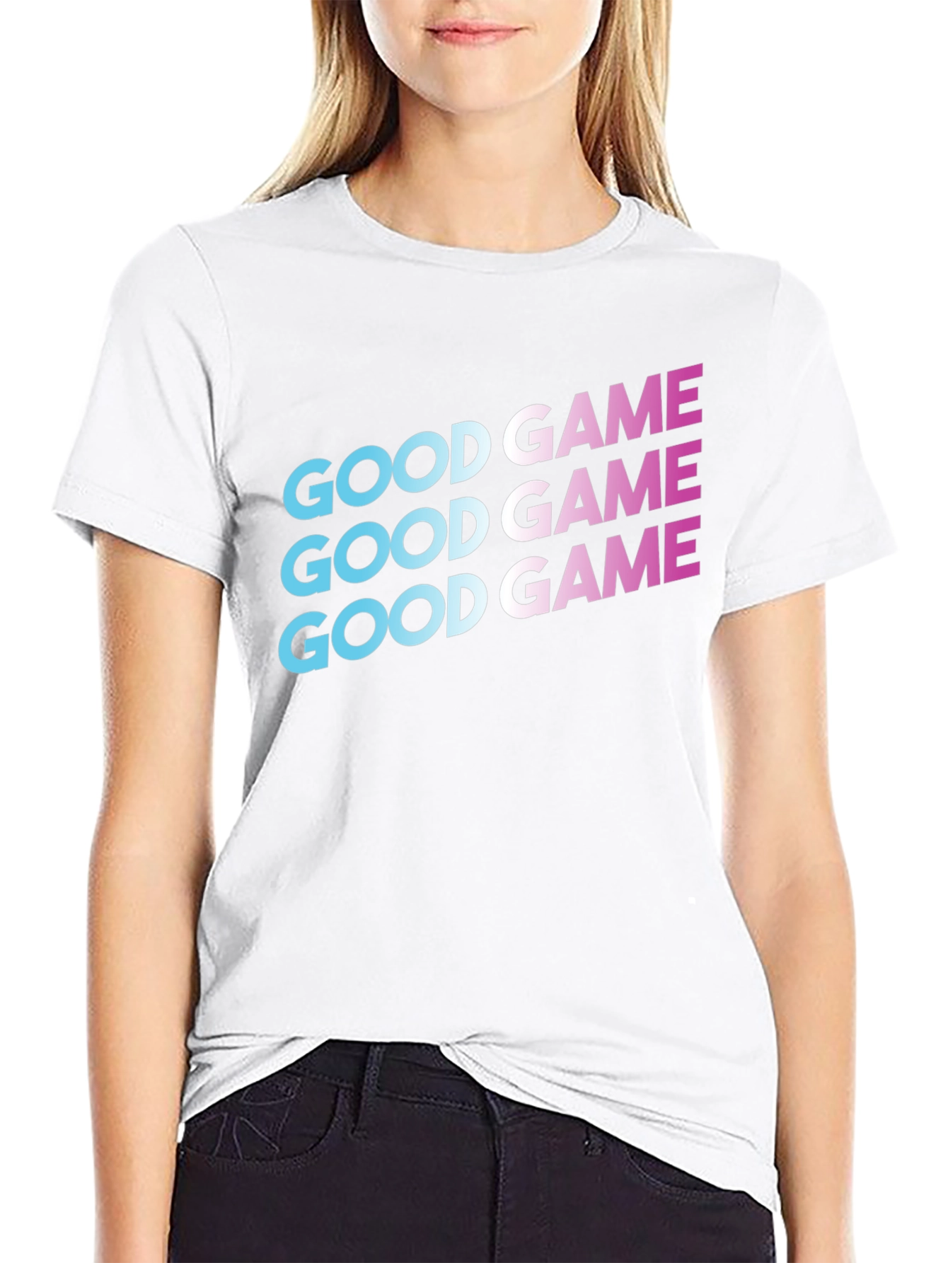Good Game Graphic Print Tee - Black