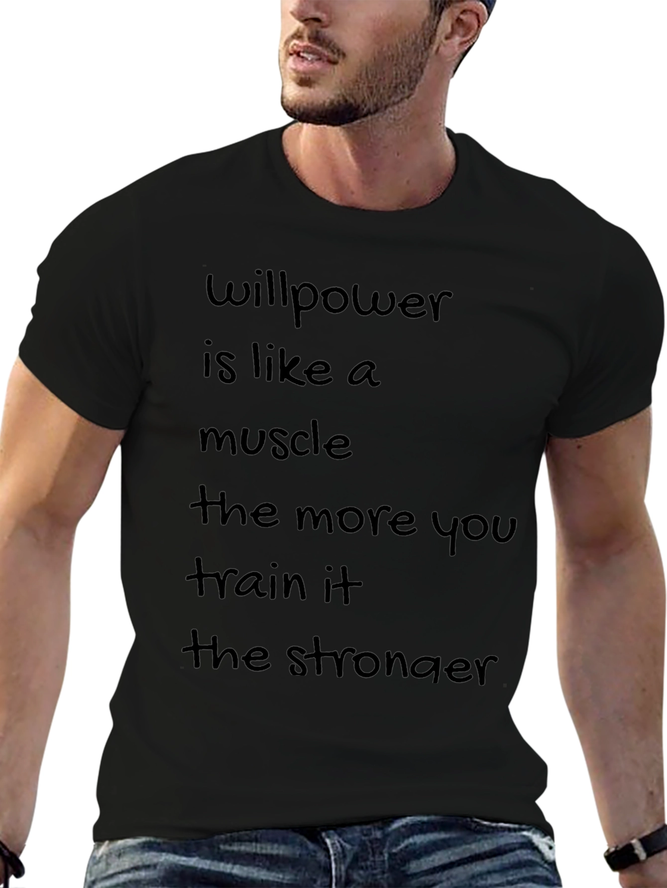 Willpower Muscle Graphic Tee - Black