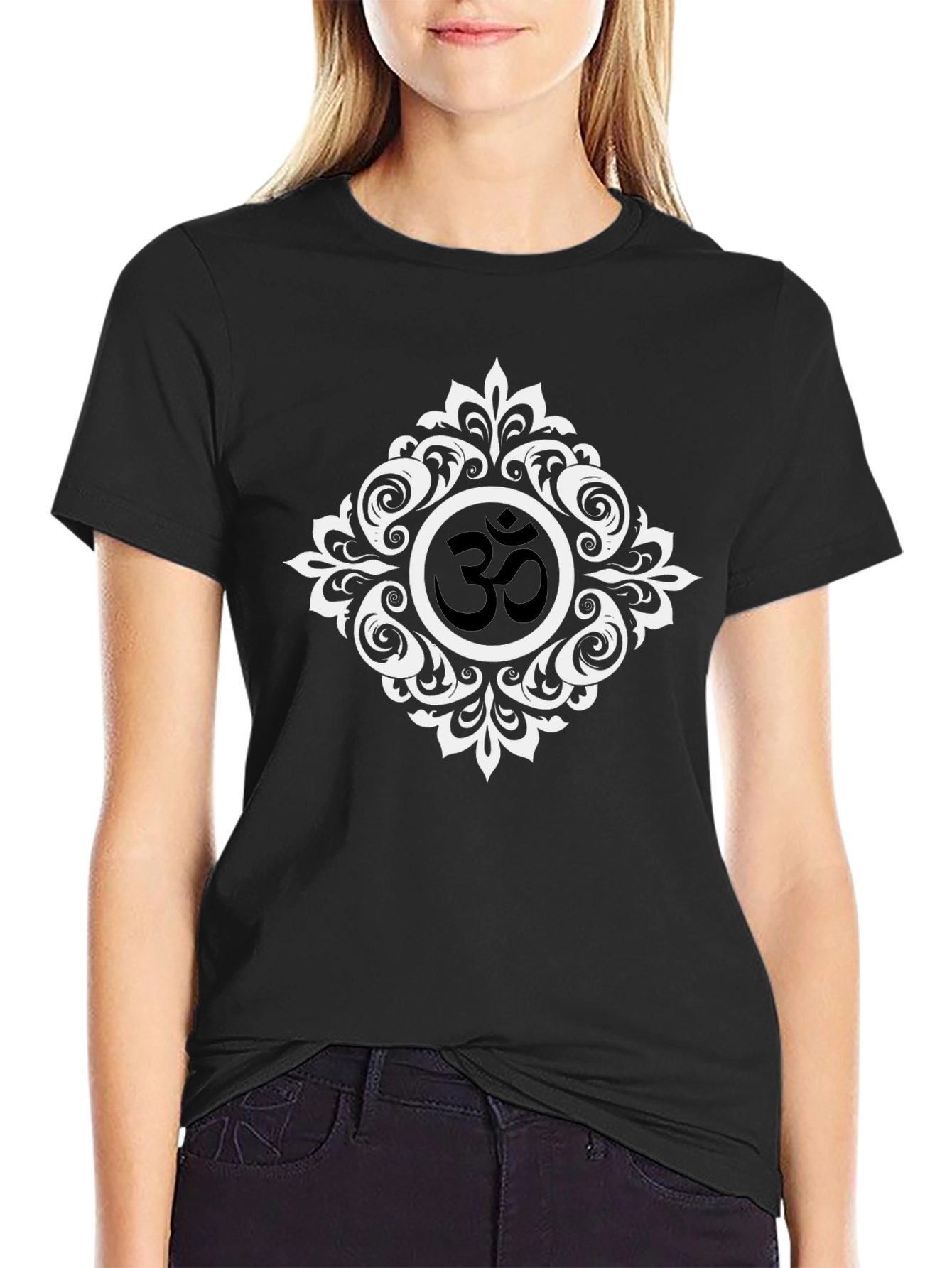 Om Symbol Graphic Tee - Stylish Black Cotton T-Shirt