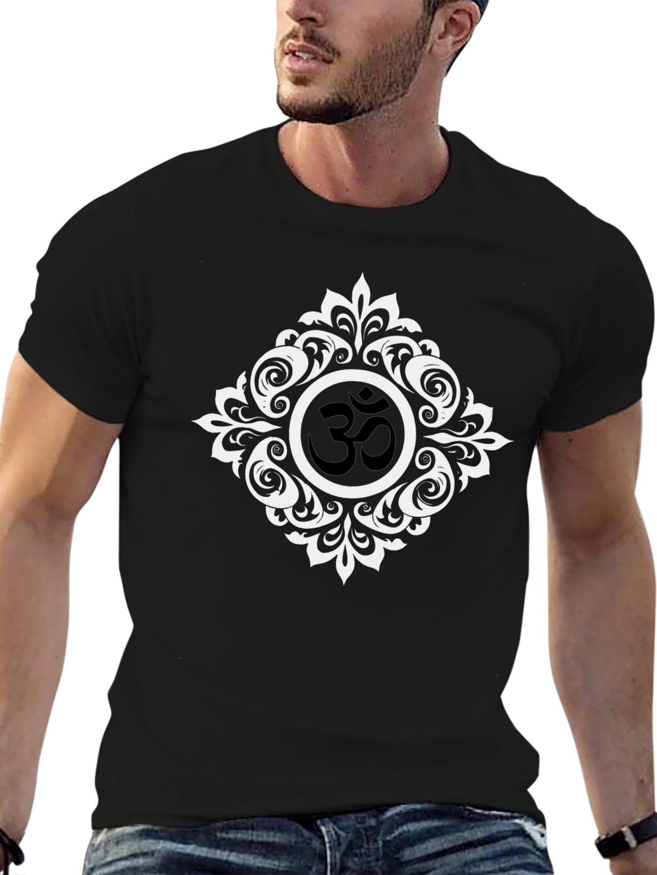 Om Symbol Graphic Tee - Stylish Black Cotton T-Shirt