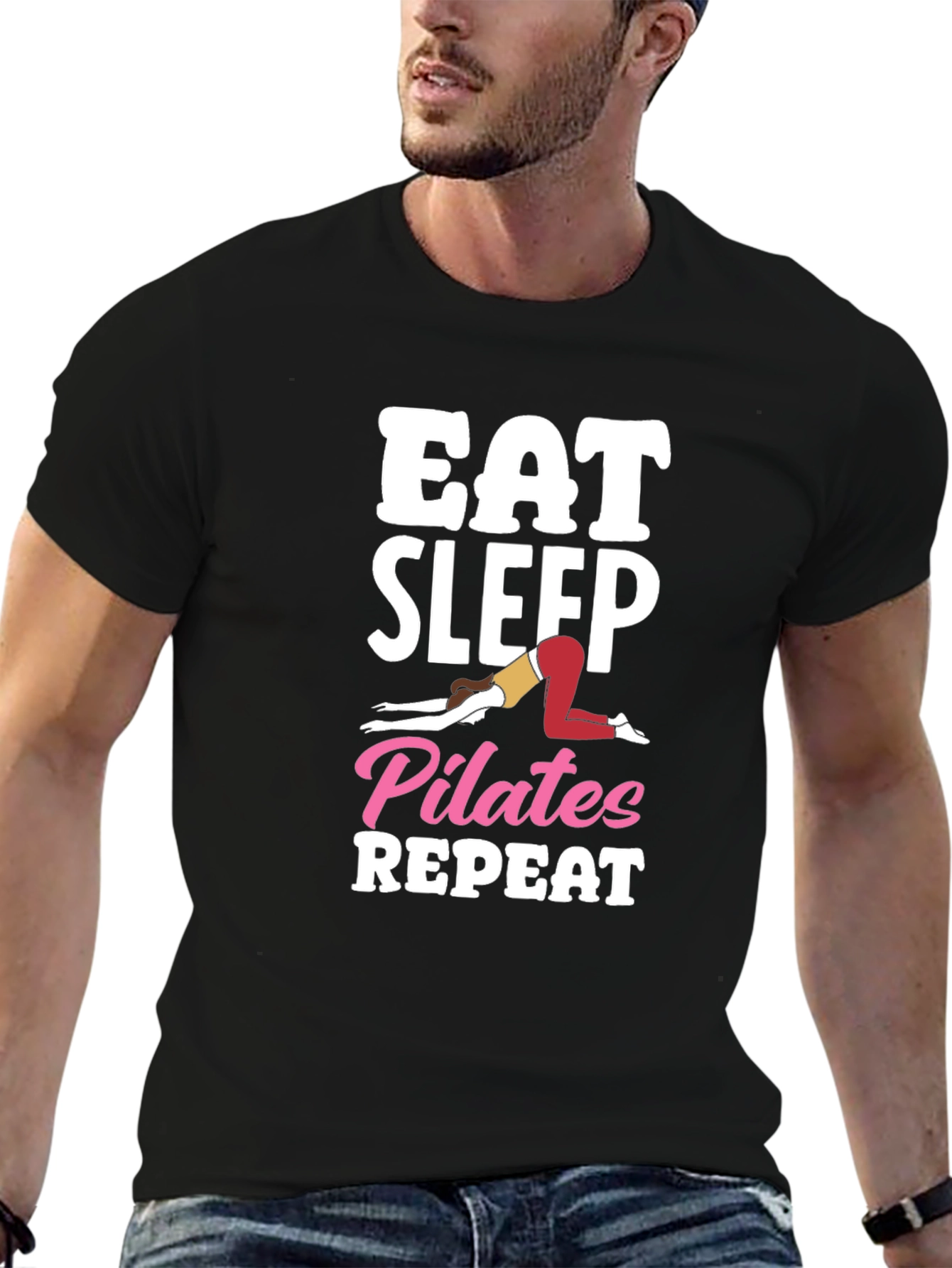 Eat Sleep Pilates Repeat Graphic Tee