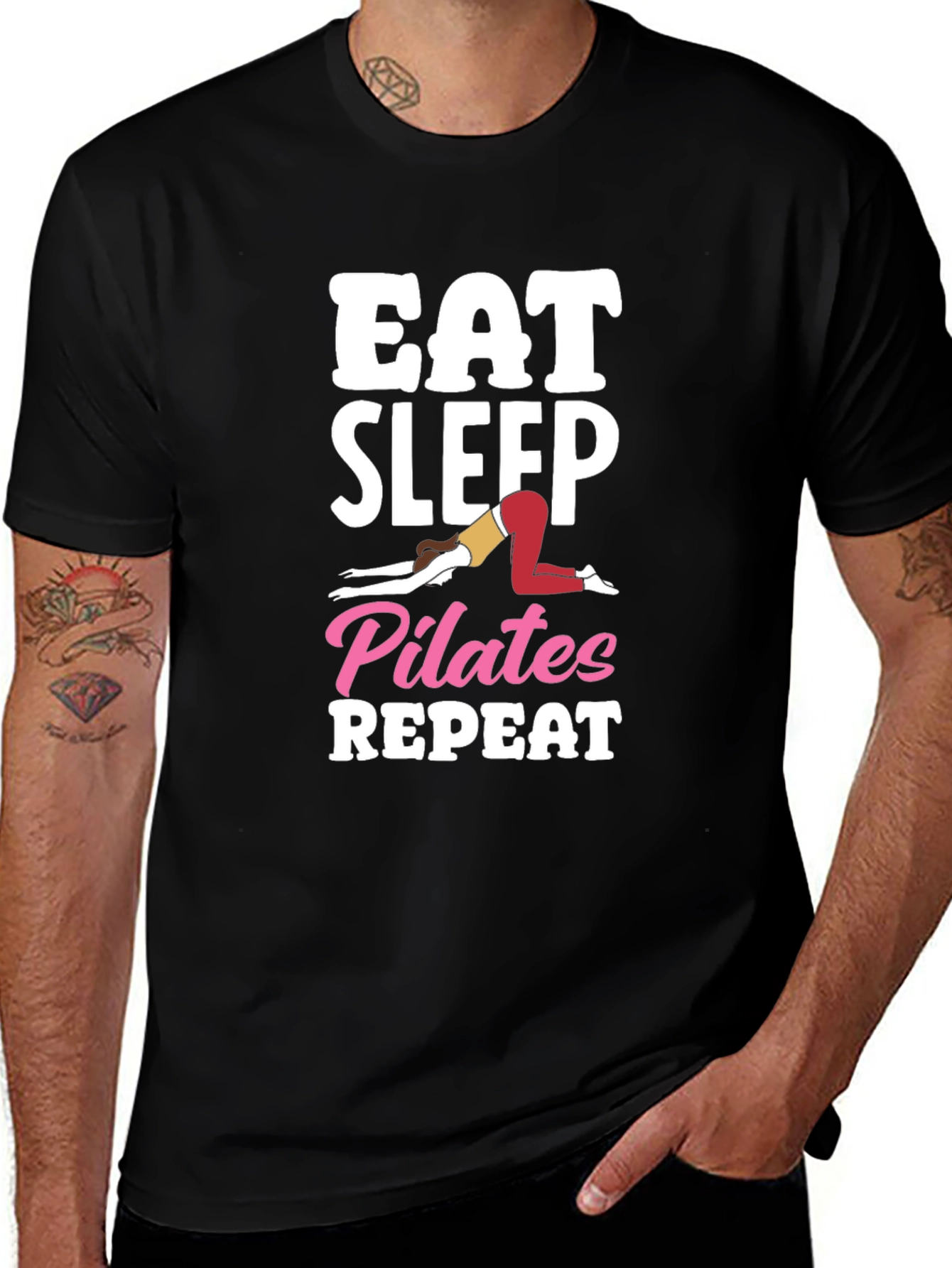 Eat Sleep Pilates Repeat Graphic Tee