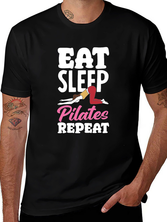 Eat Sleep Pilates Repeat Graphic Tee