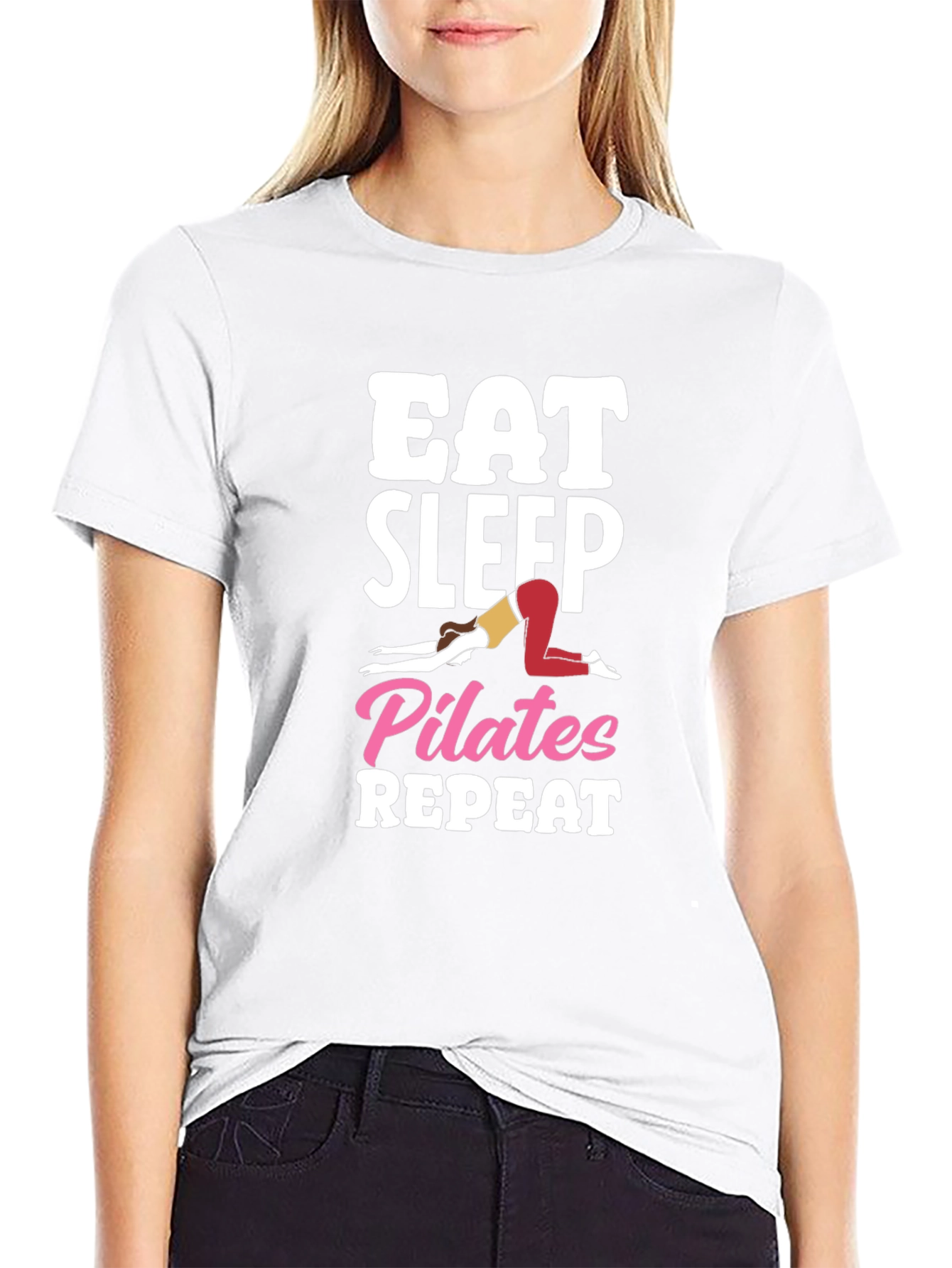 Eat Sleep Pilates Repeat Graphic Tee