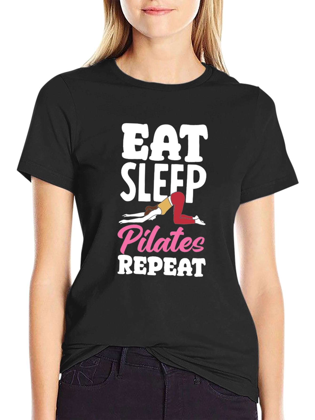 Eat Sleep Pilates Repeat Graphic Tee