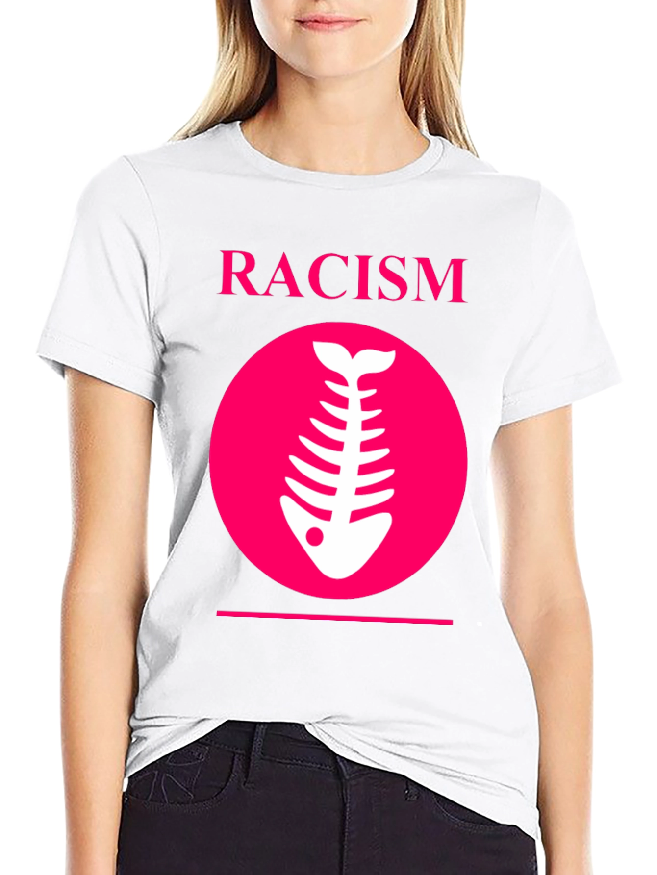 Racism Fishbone Graphic Tee - Black