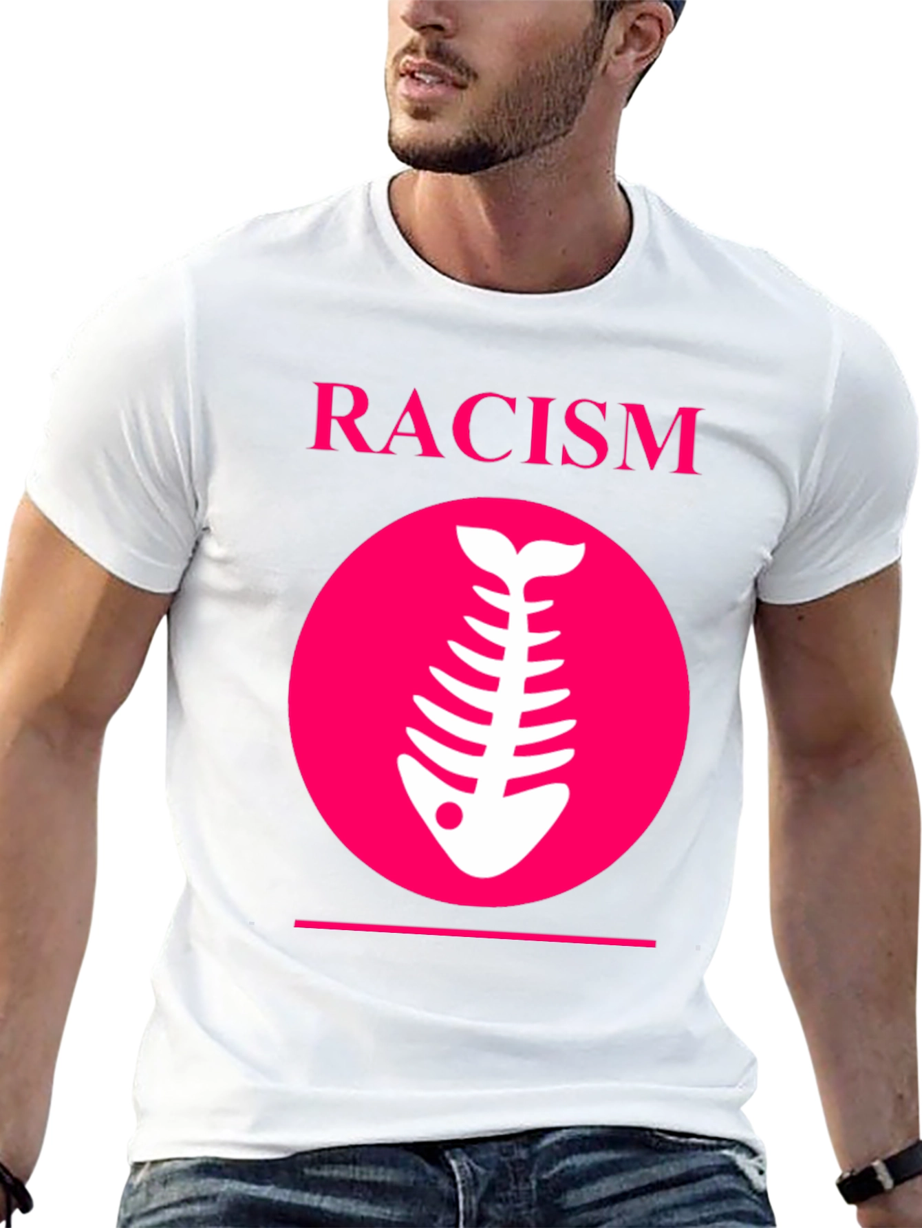 Racism Fishbone Graphic Tee - Black