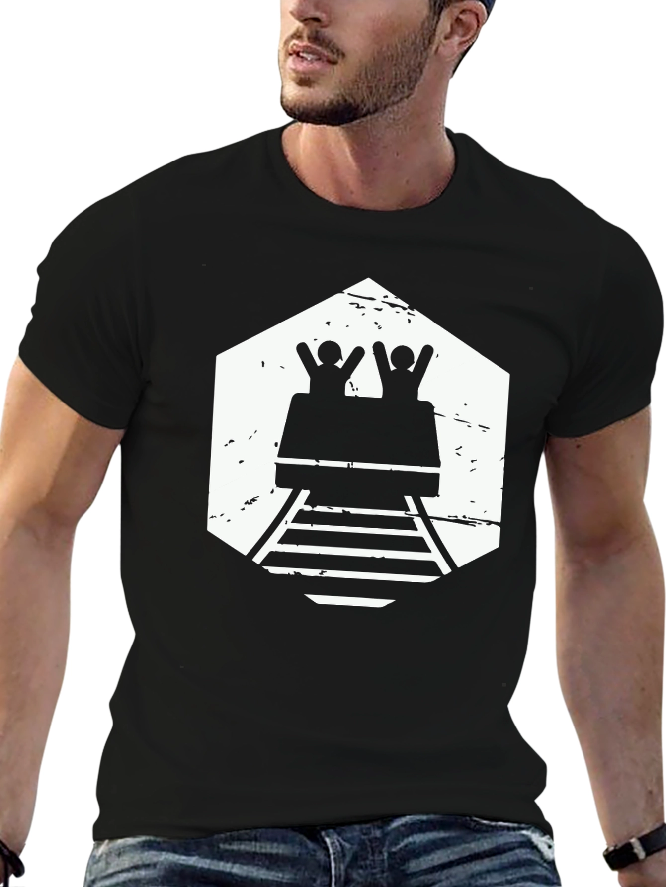 Roller Coaster T-Shirt - Black Graphic Tee