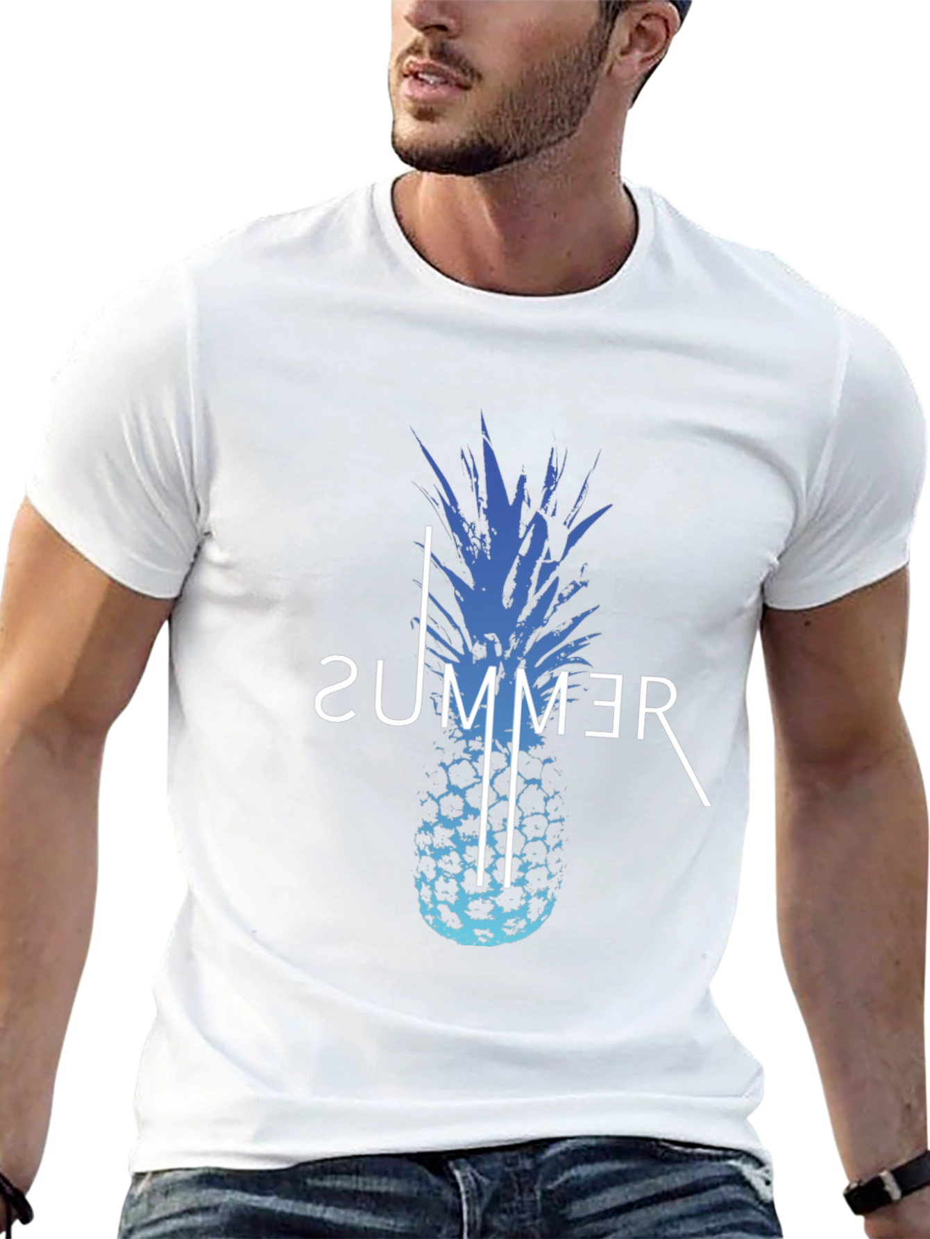 Summer Pineapple Graphic Print T-Shirt
