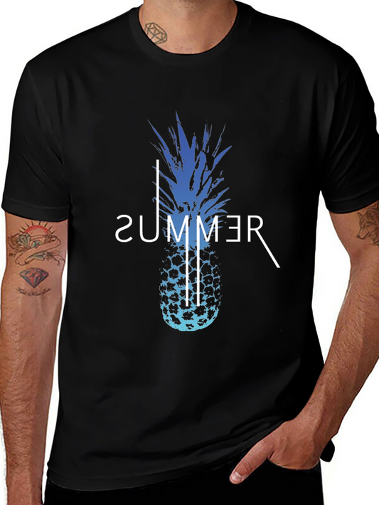 Summer Pineapple Graphic Print T-Shirt