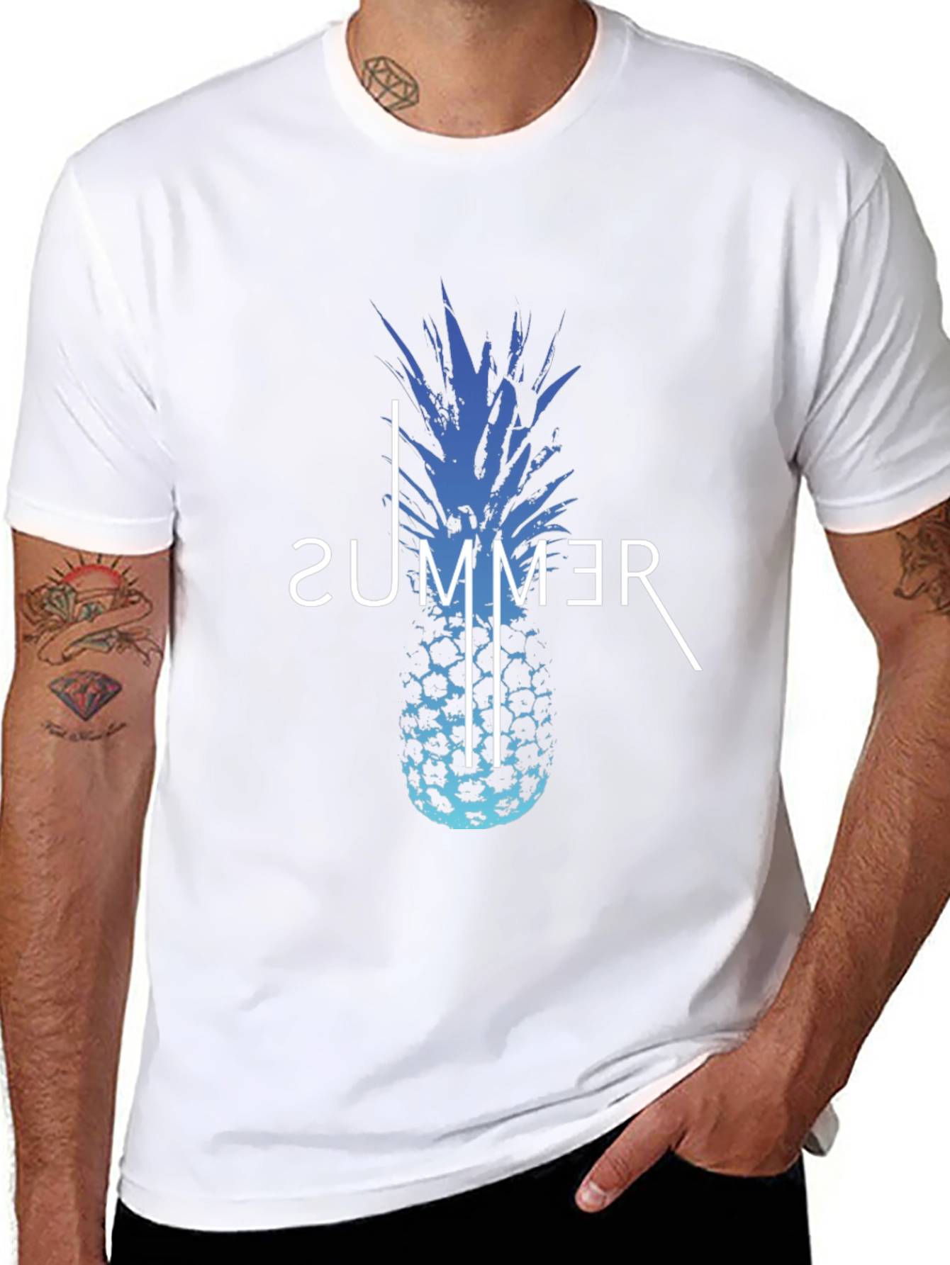 Summer Pineapple Graphic Print T-Shirt