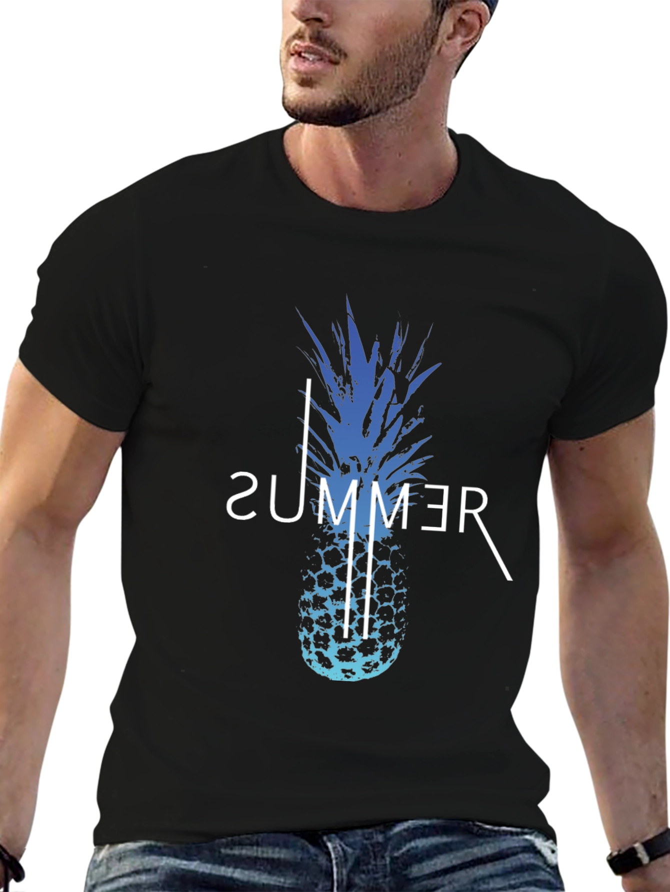 Summer Pineapple Graphic Print T-Shirt