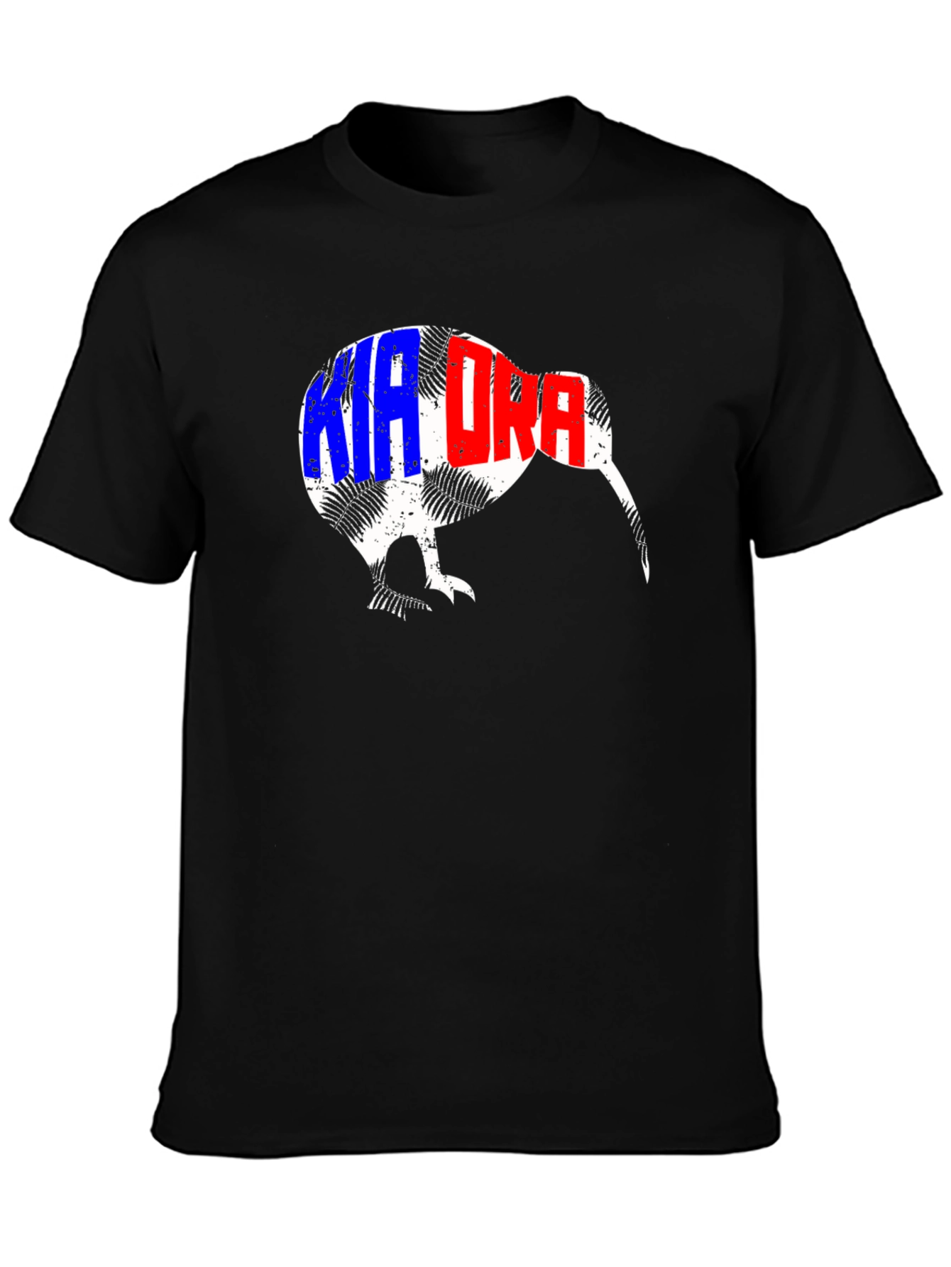 Kia Ora Kiwi Bird Black T-Shirt