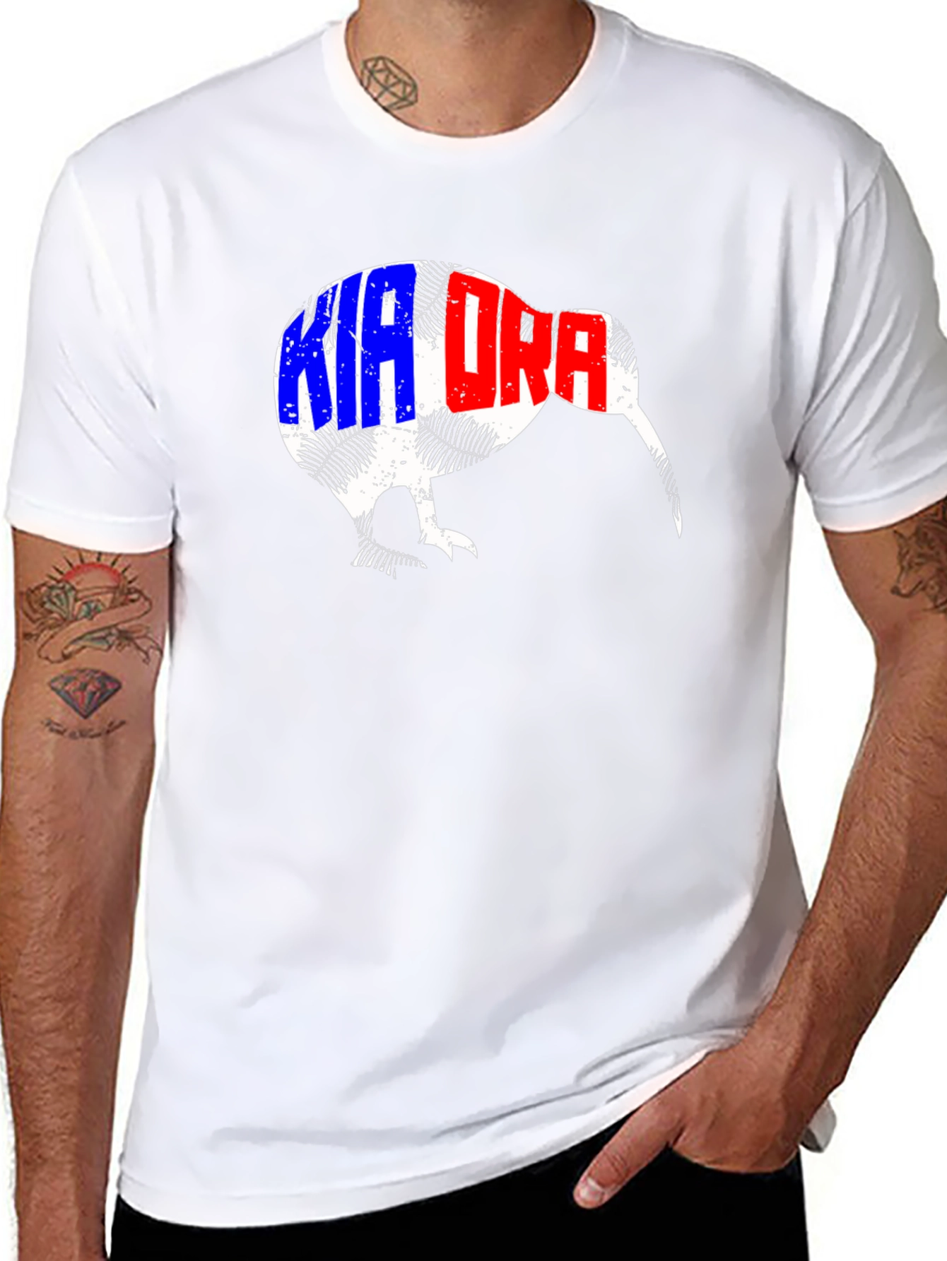 Kia Ora Kiwi Bird Black T-Shirt