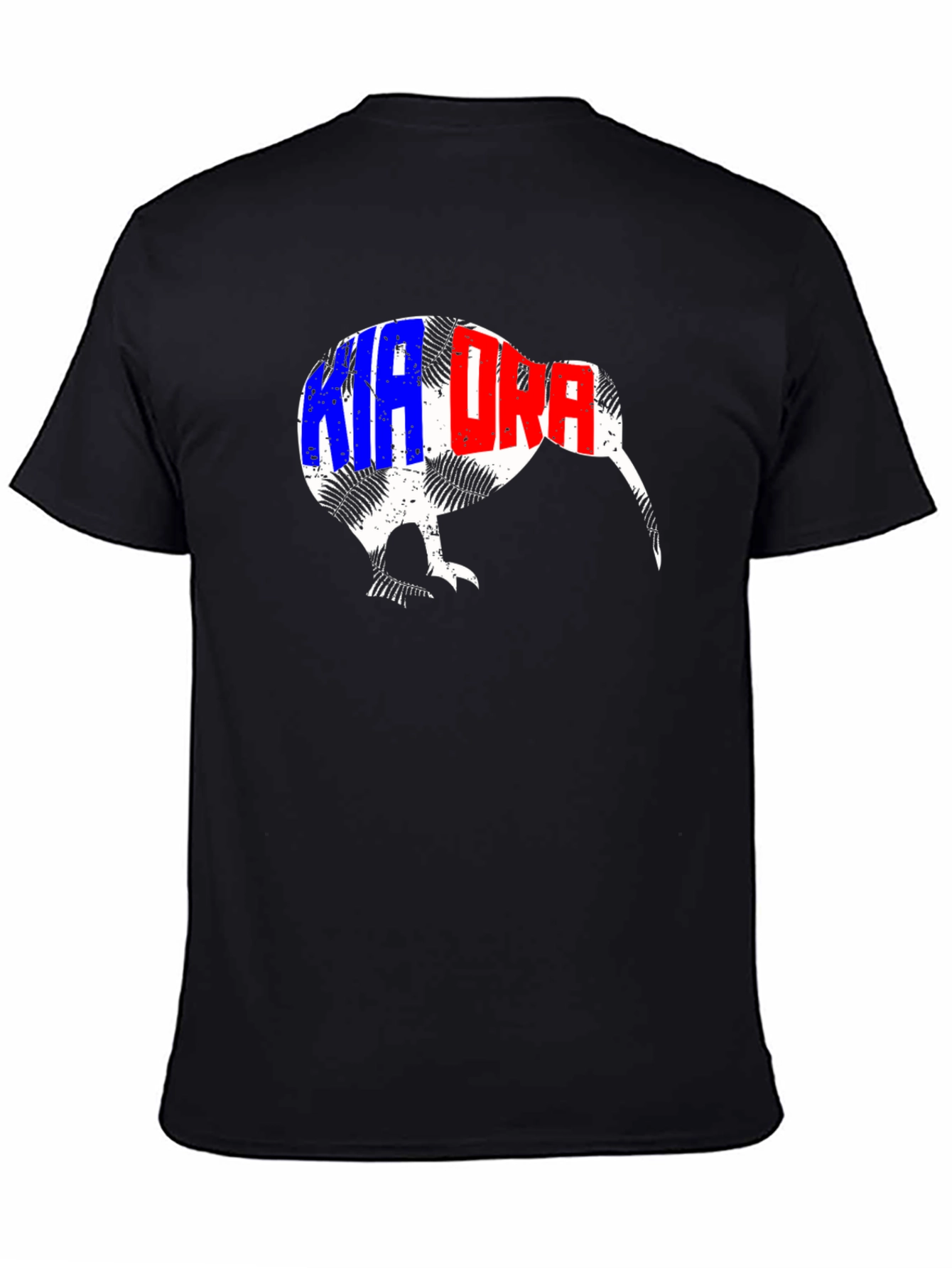 Kia Ora Kiwi Bird Black T-Shirt