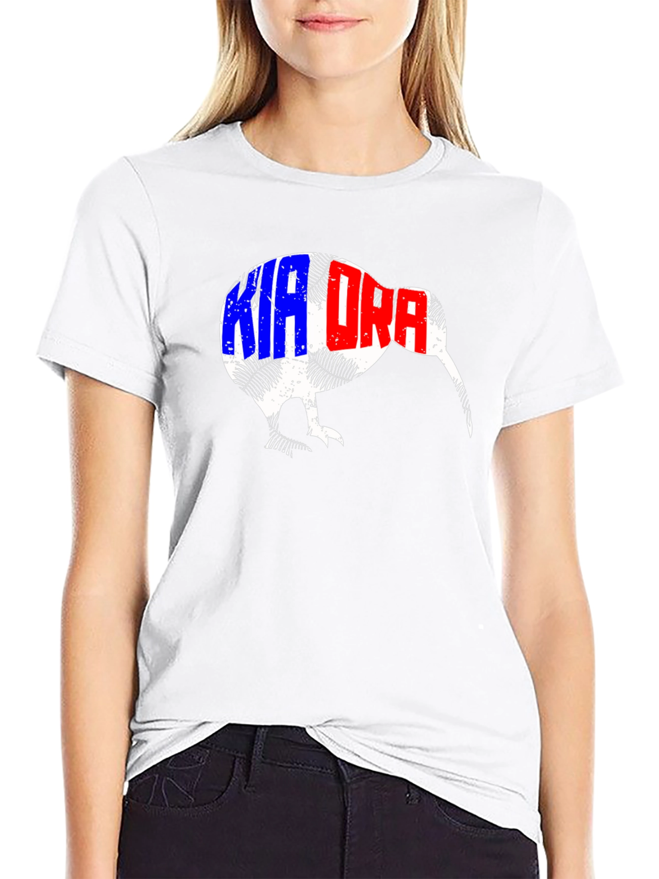 Kia Ora Kiwi Bird Black T-Shirt