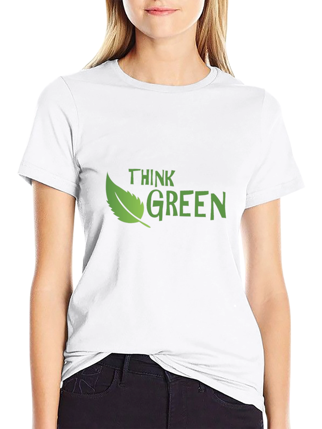 Think Green Graphic Tee - Eco-Friendly Style