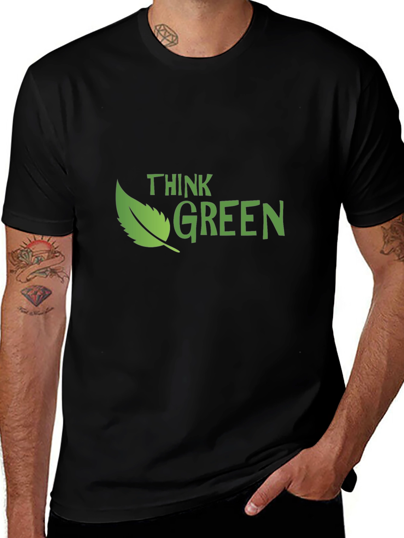 Think Green Graphic Tee - Eco-Friendly Style