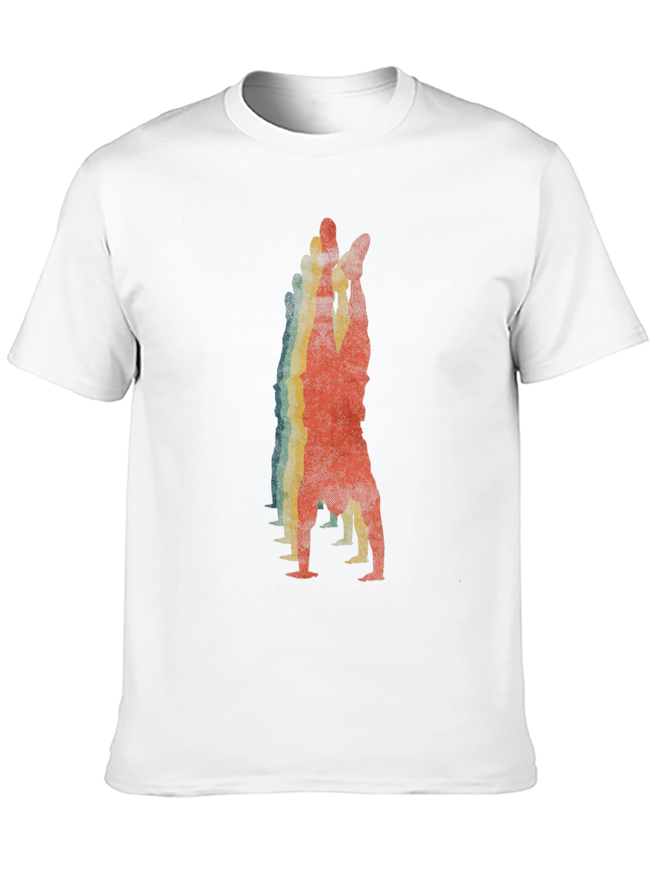 Retro Handstand Graphic Tee - Black Cotton Shirt