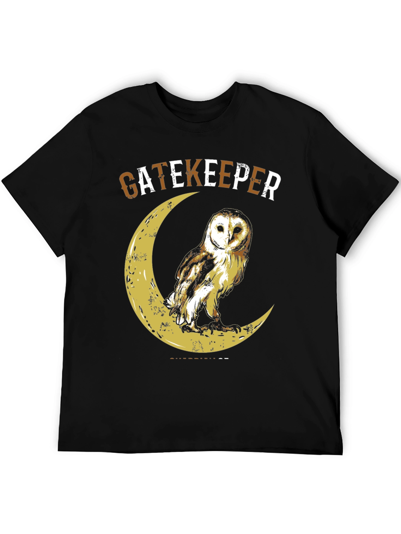 Gatekeeper Owl on Moon Graphic T-Shirt