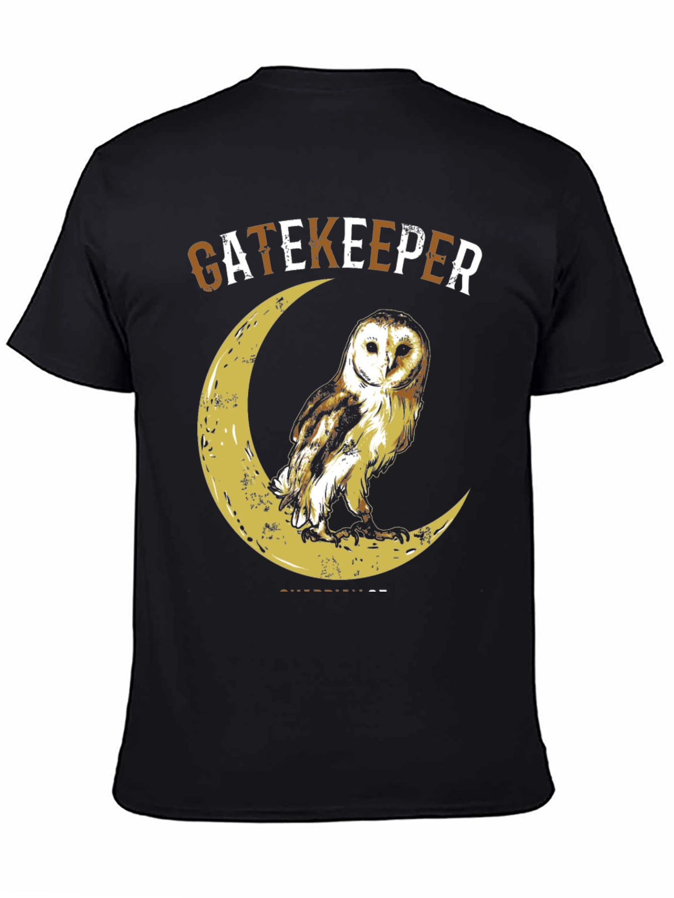 Gatekeeper Owl on Moon Graphic T-Shirt