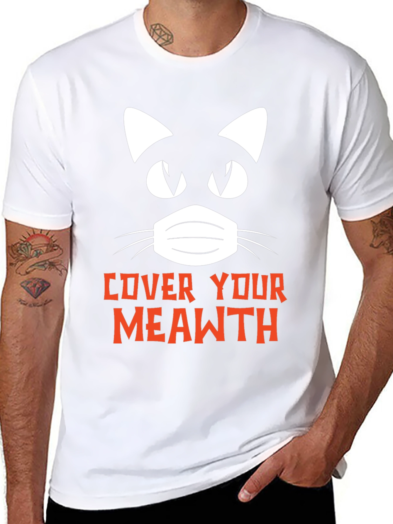 Cover Your Meawth T-Shirt Black Novelty Graphic Tee