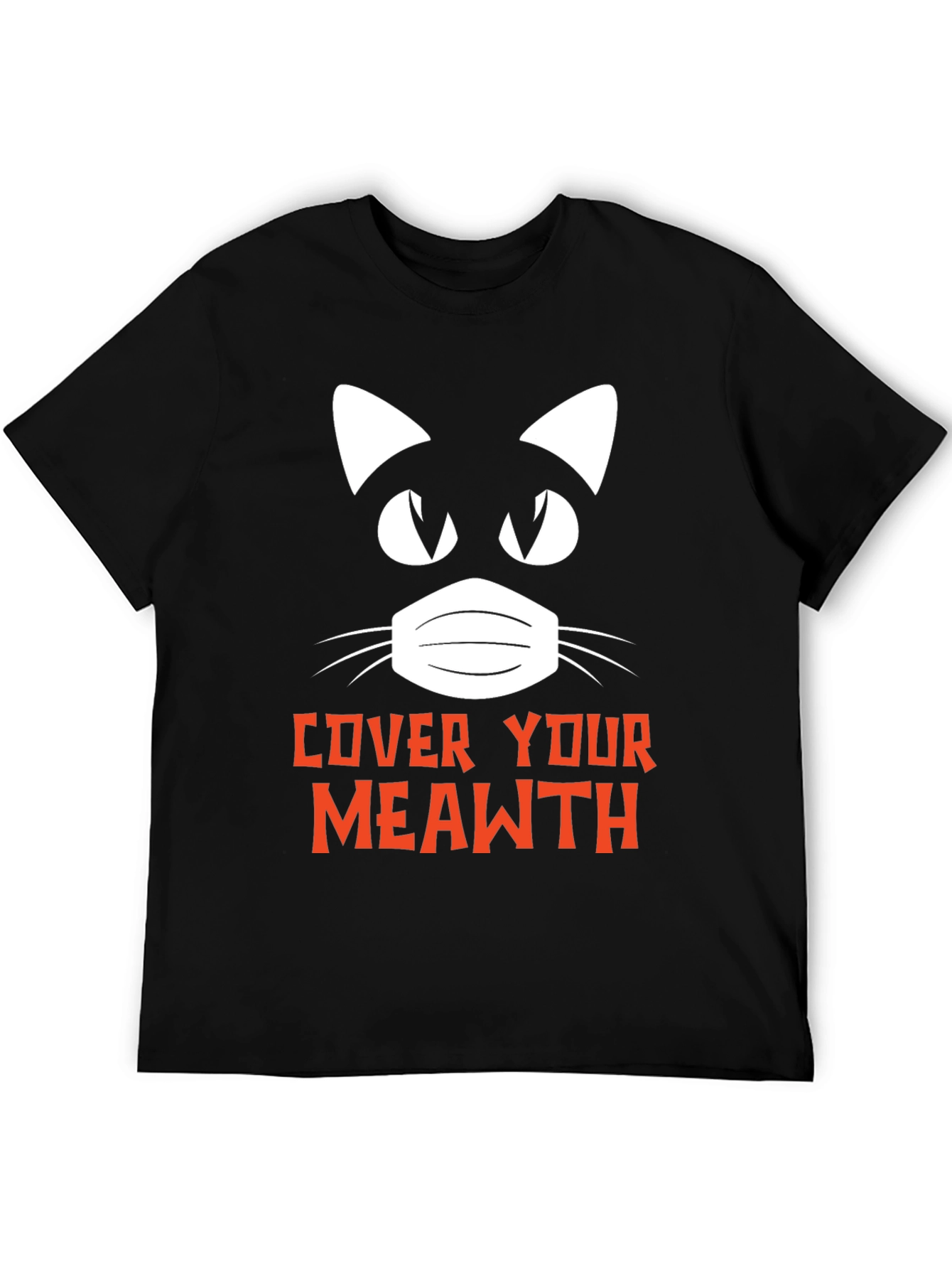 Cover Your Meawth T-Shirt Black Novelty Graphic Tee