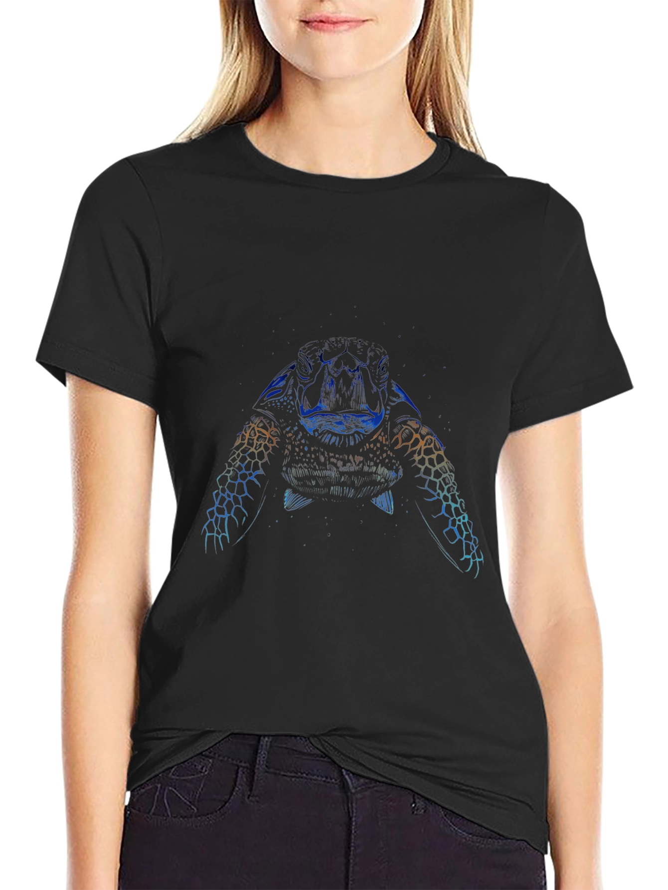 Sea Turtle Graphic Black T-Shirt