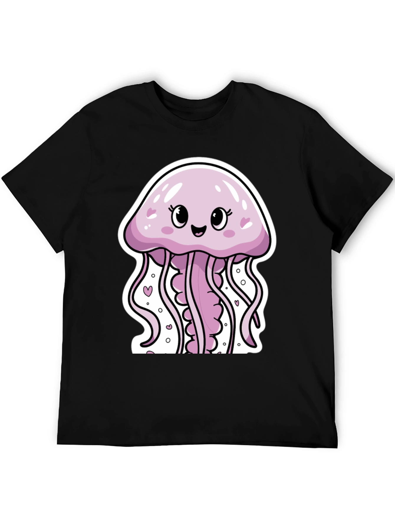 Cute Jellyfish Graphic Tee - Black